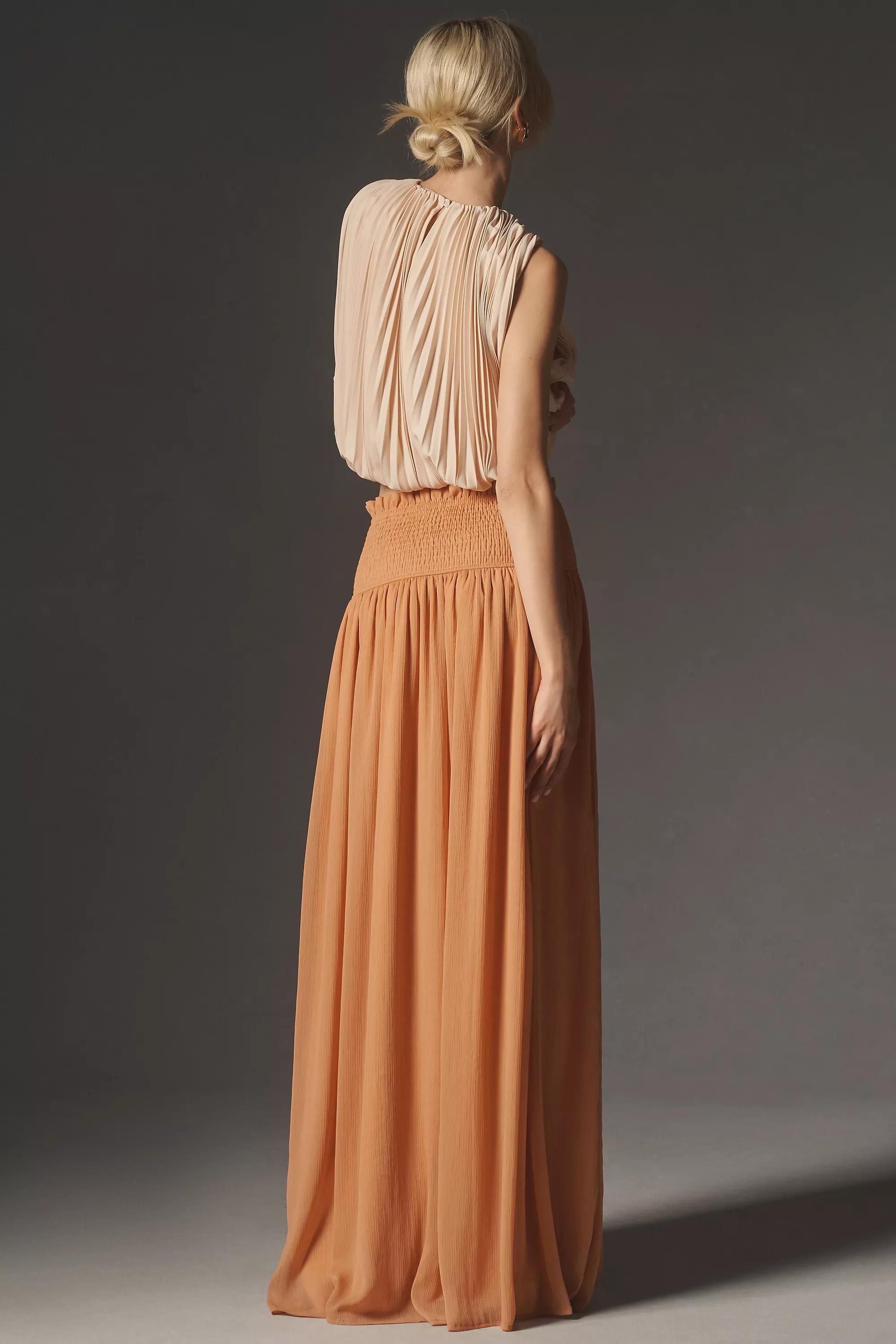 Anthropologie Frills Ruffle Flowy Maxi, Brown, , large image number 2