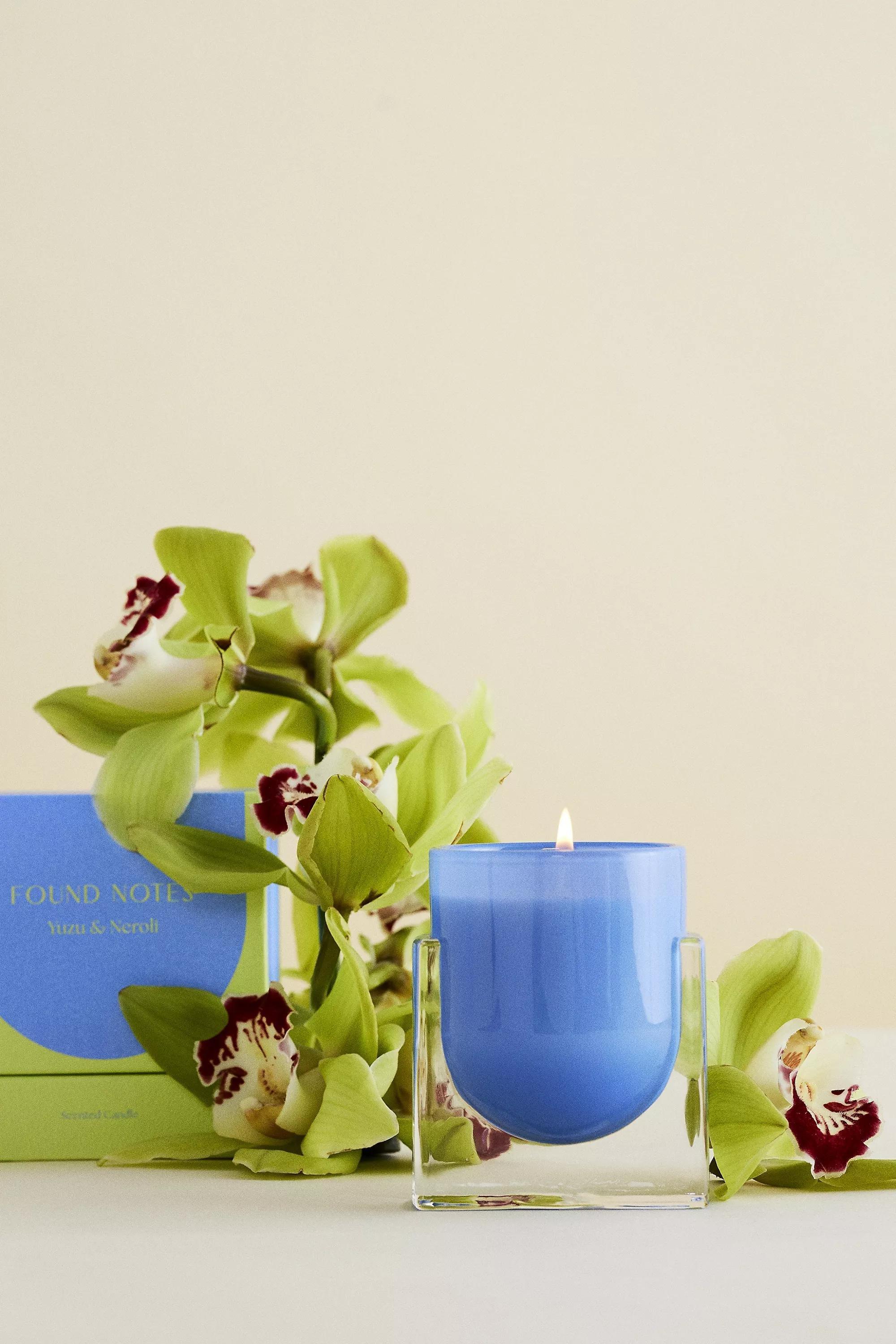 Found Notes Floral Yuzu & Neroli Boxed Candle, Blue, A501_0040, large image number 1