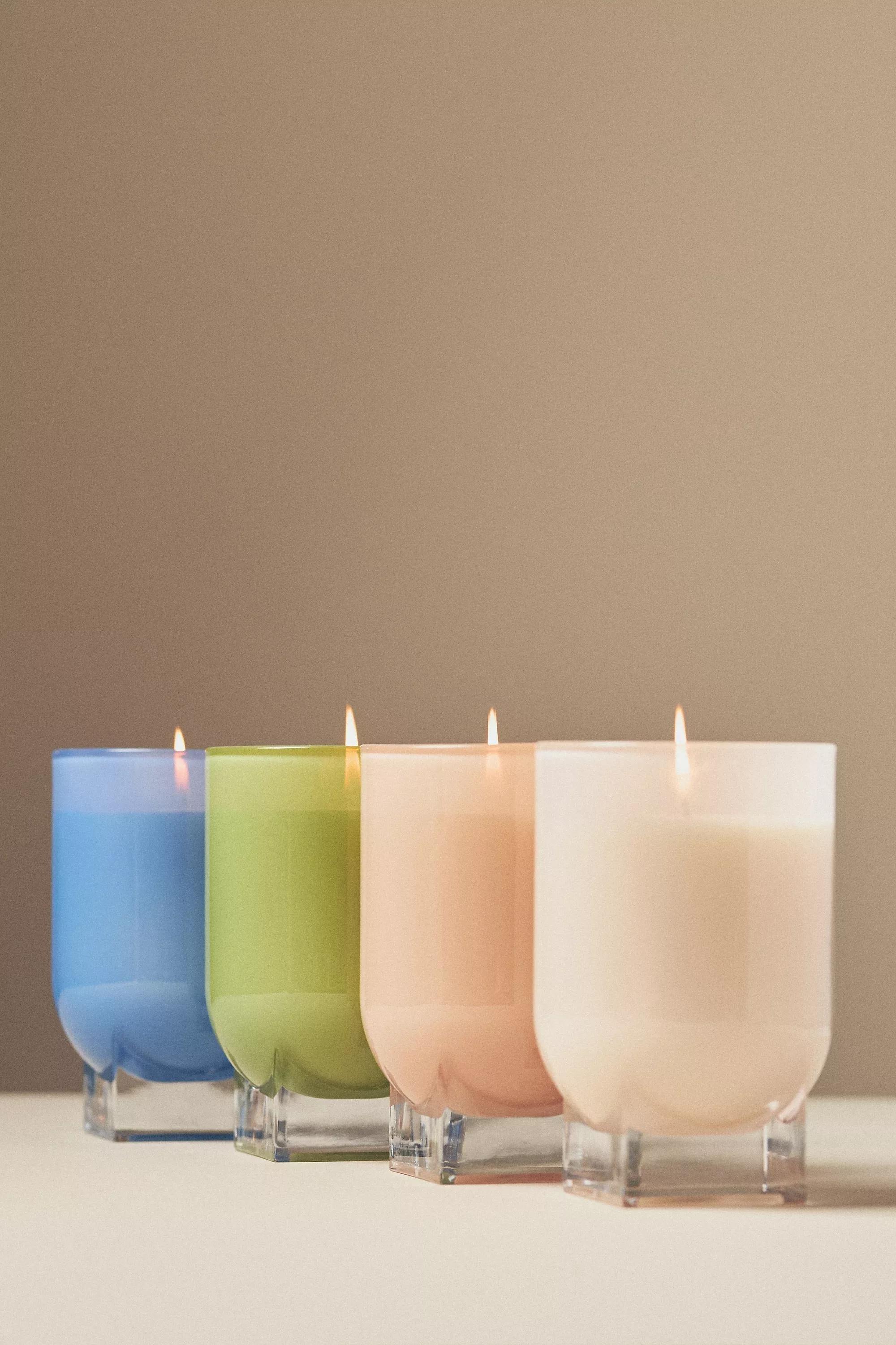 Found Notes Gourmand Vanilla & Dark Plum Large Glass Candle, Cream, A501_0011, large image number 1