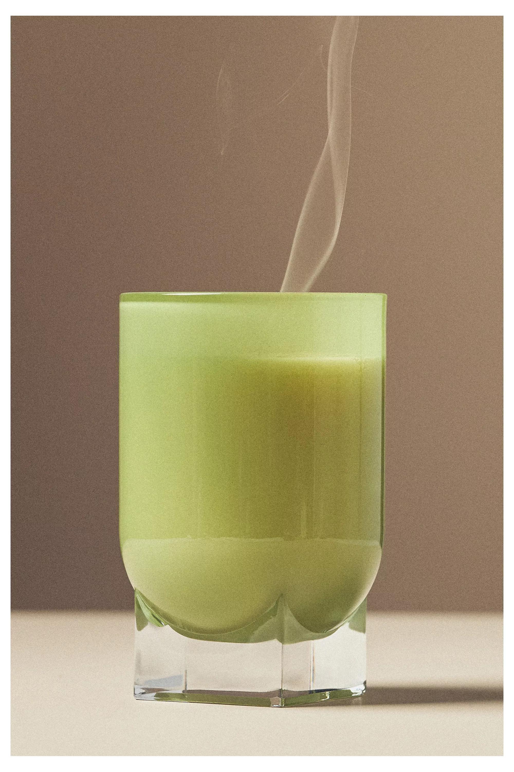 Found Notes Woody Cedar Leaf & Oak Large Glass Candle, Green, A501_0237, medium