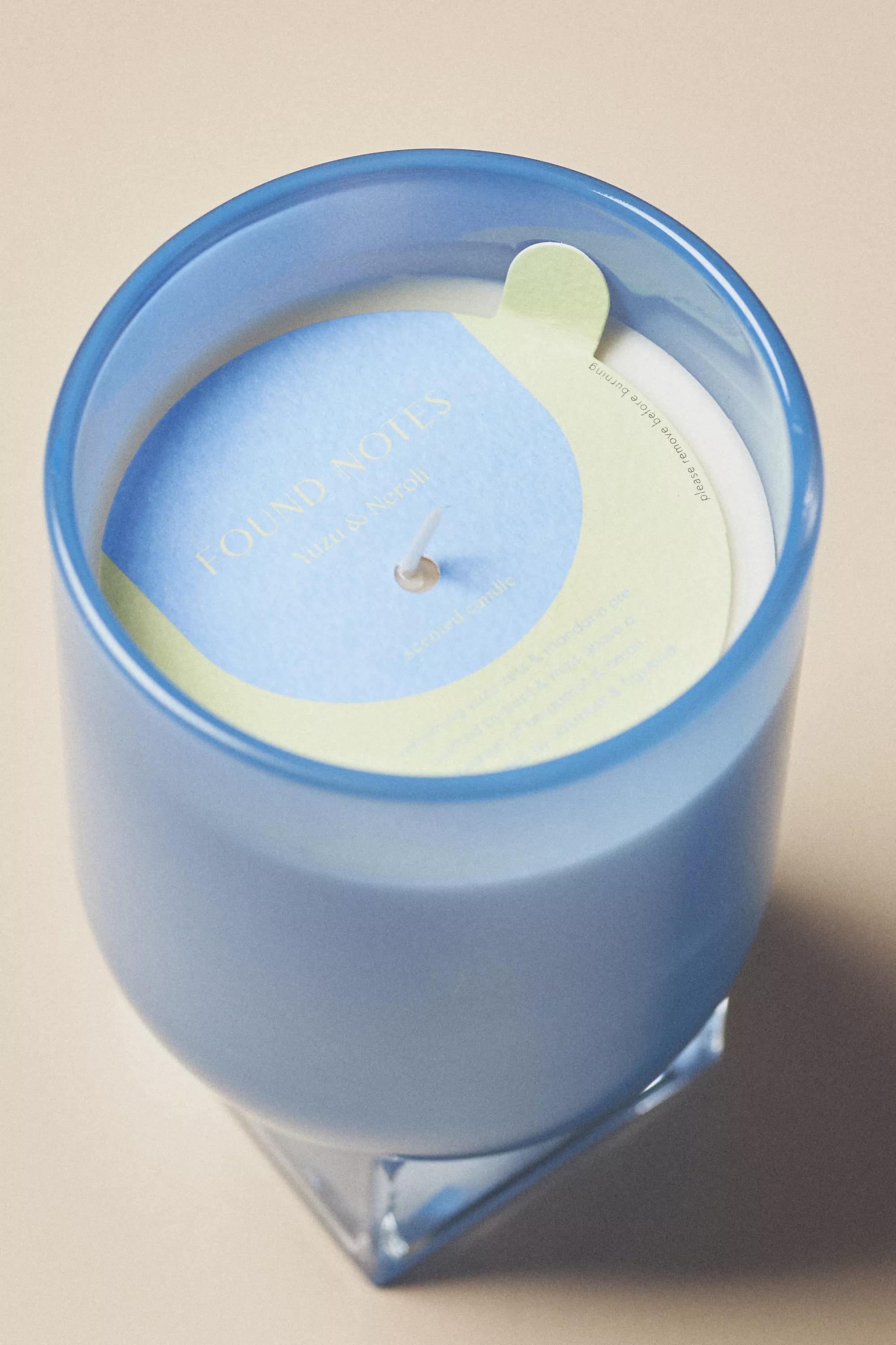 BLUE Found Notes Floral Yuzu & Neroli Large Glass Candle, A501_0040, large image number 1