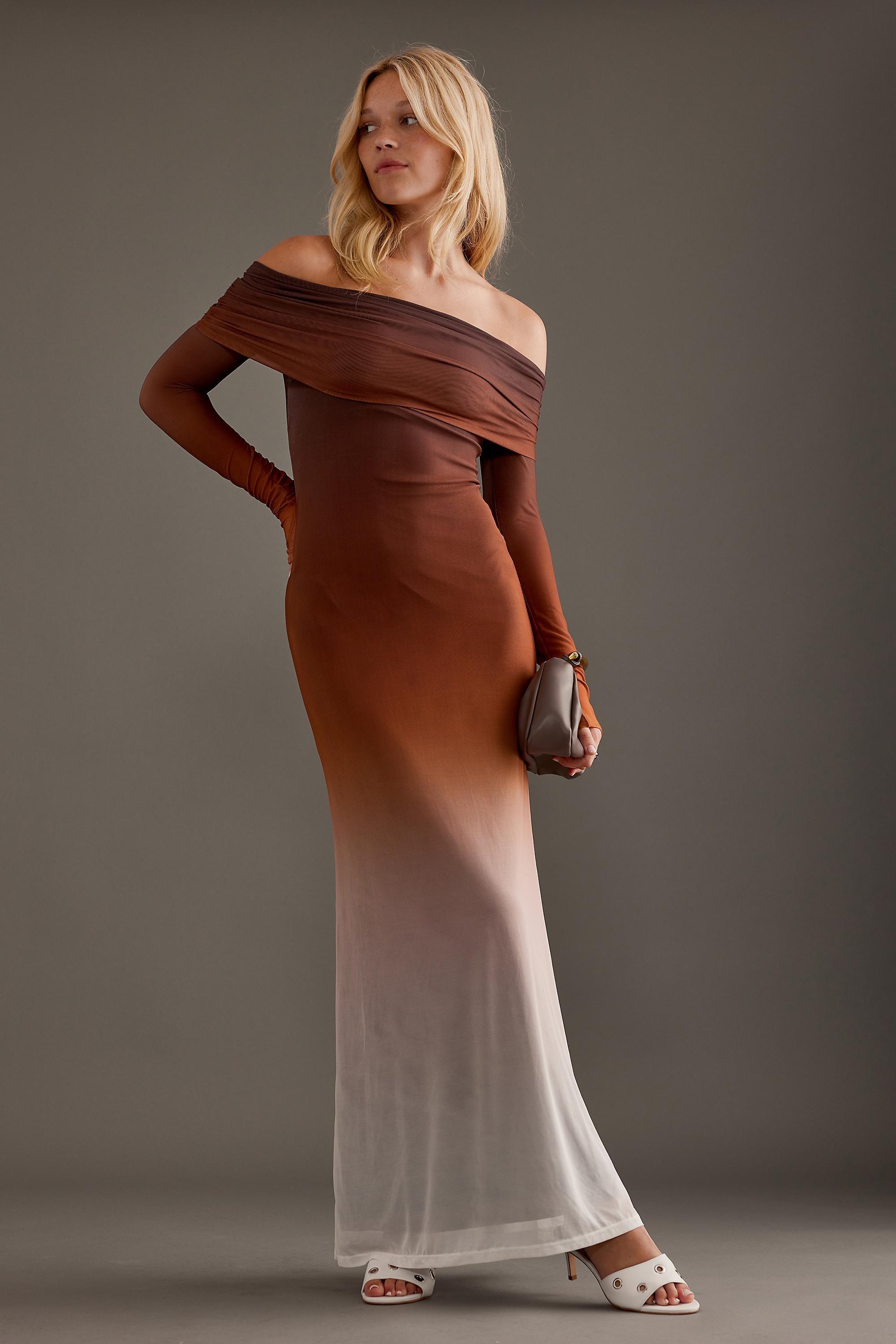 Anthropologie Bardot Formal Maxi Dress, Brown, , large image number 0