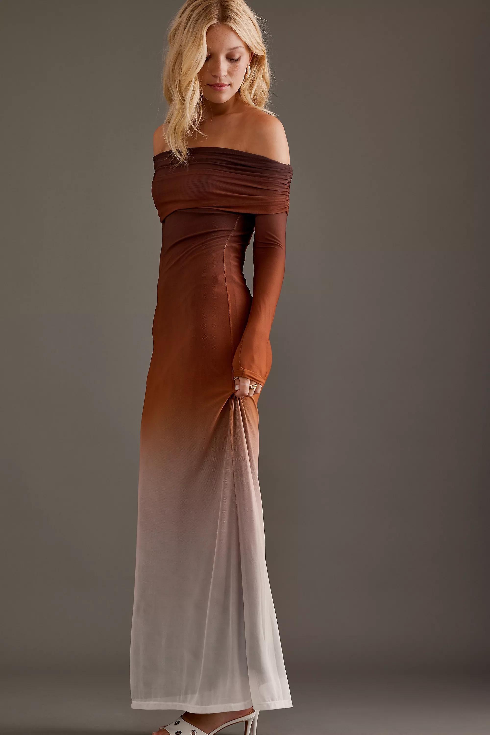 Anthropologie Bardot Formal Maxi Dress, Brown, , large image number 3