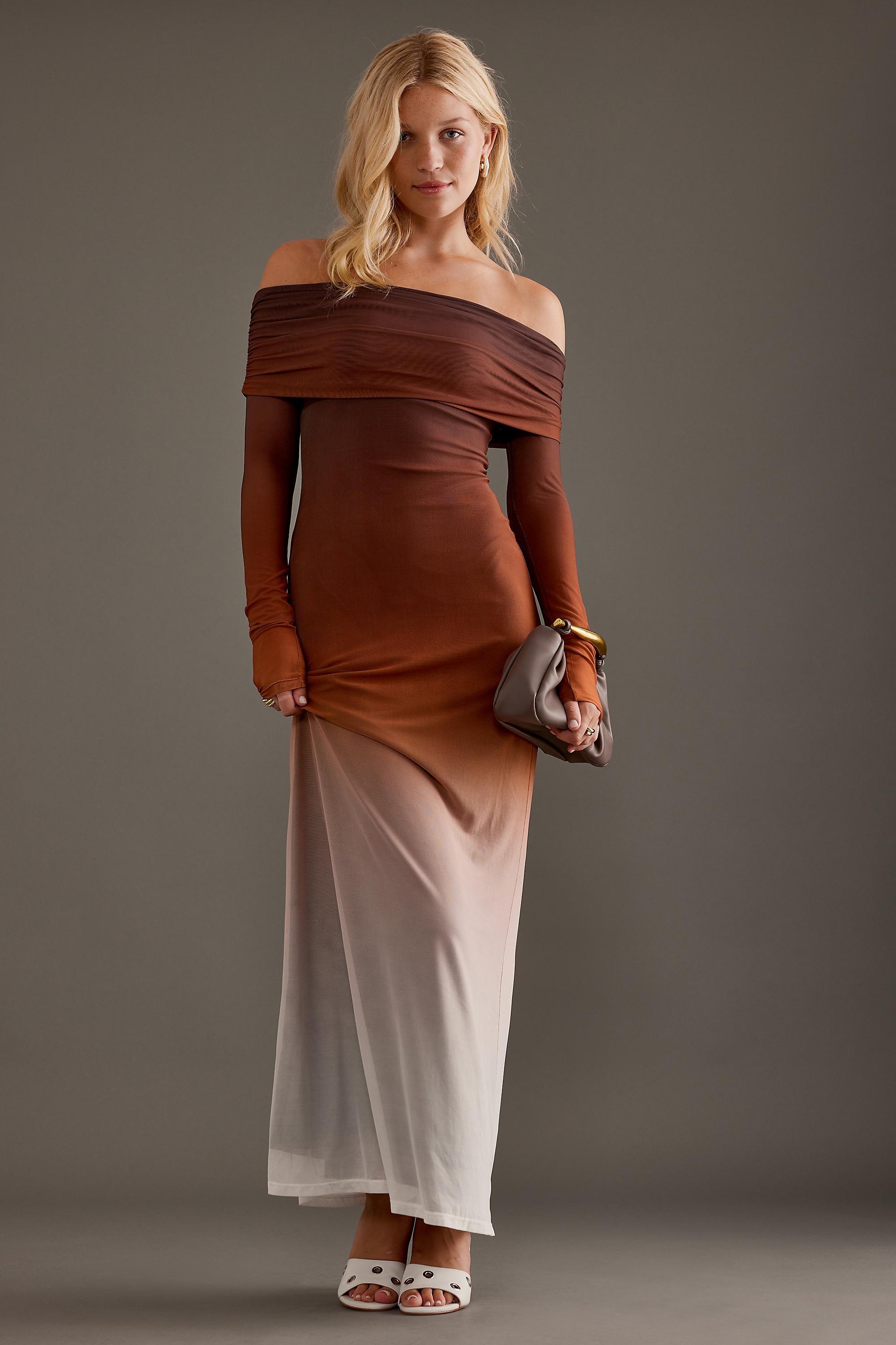 Anthropologie Bardot Formal Maxi Dress, Brown, , large image number 4