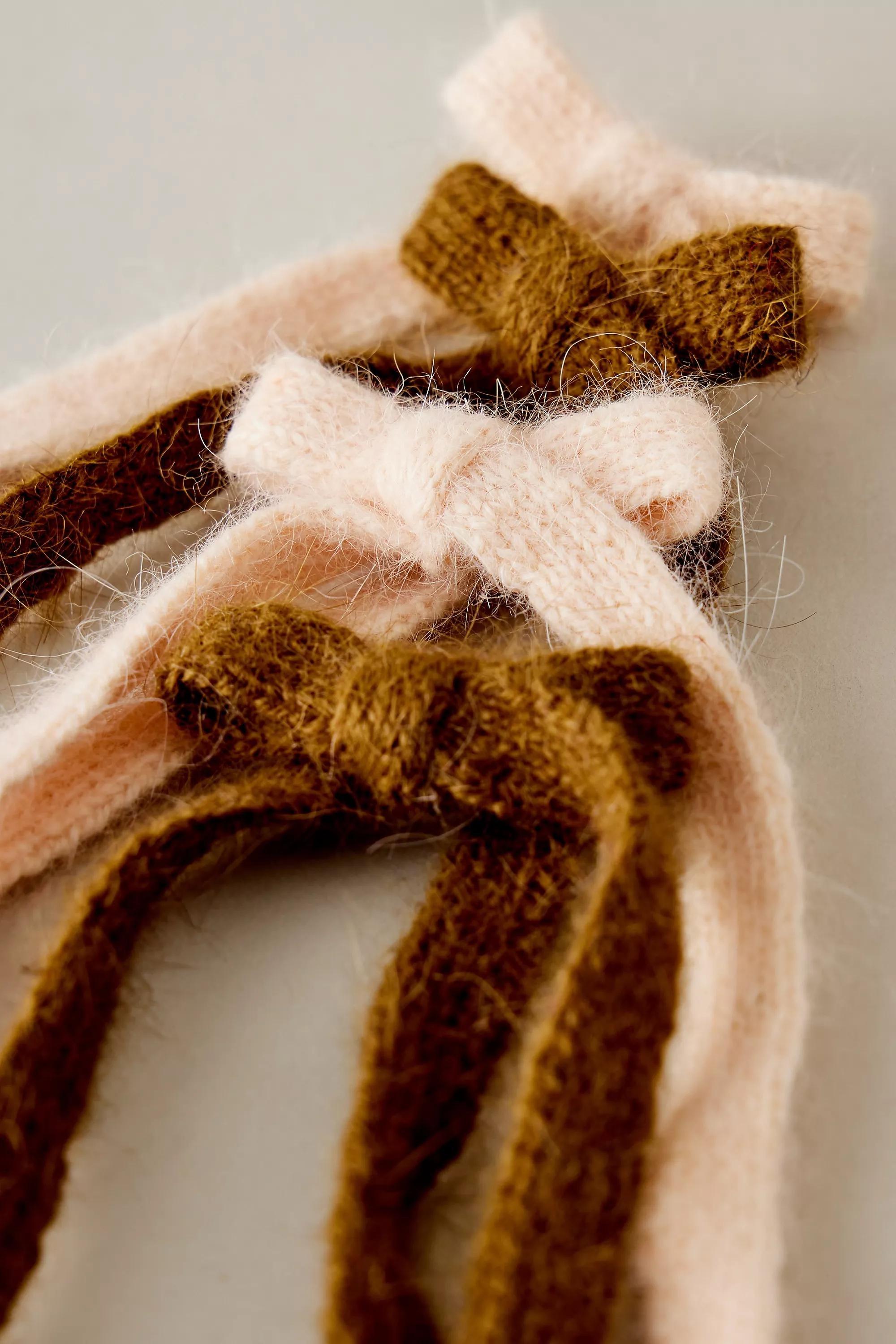 Knit Bow Hair Clips, Set Of 4, Multicolour, A501_0031, large image number 1