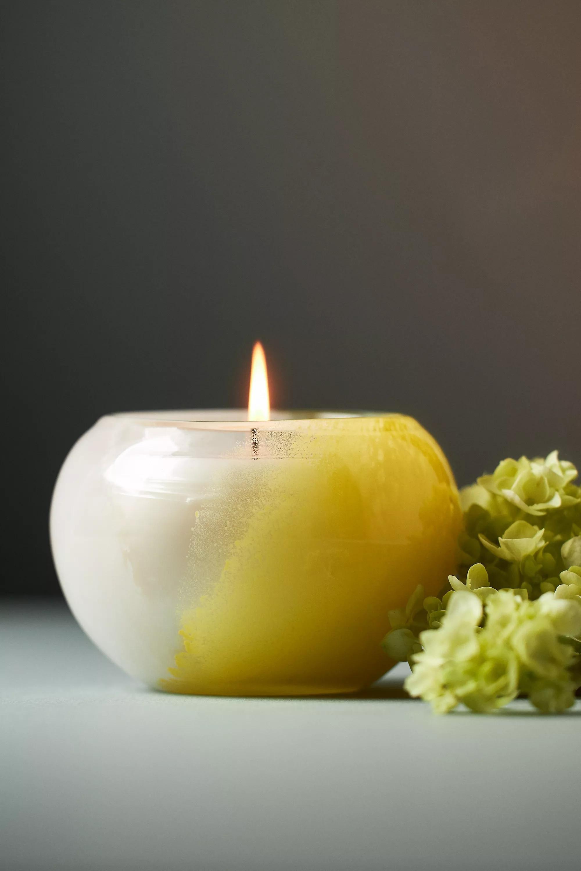 Emerald Sage And Citrine Glass Candle, Green, A501_0030, large image number 0
