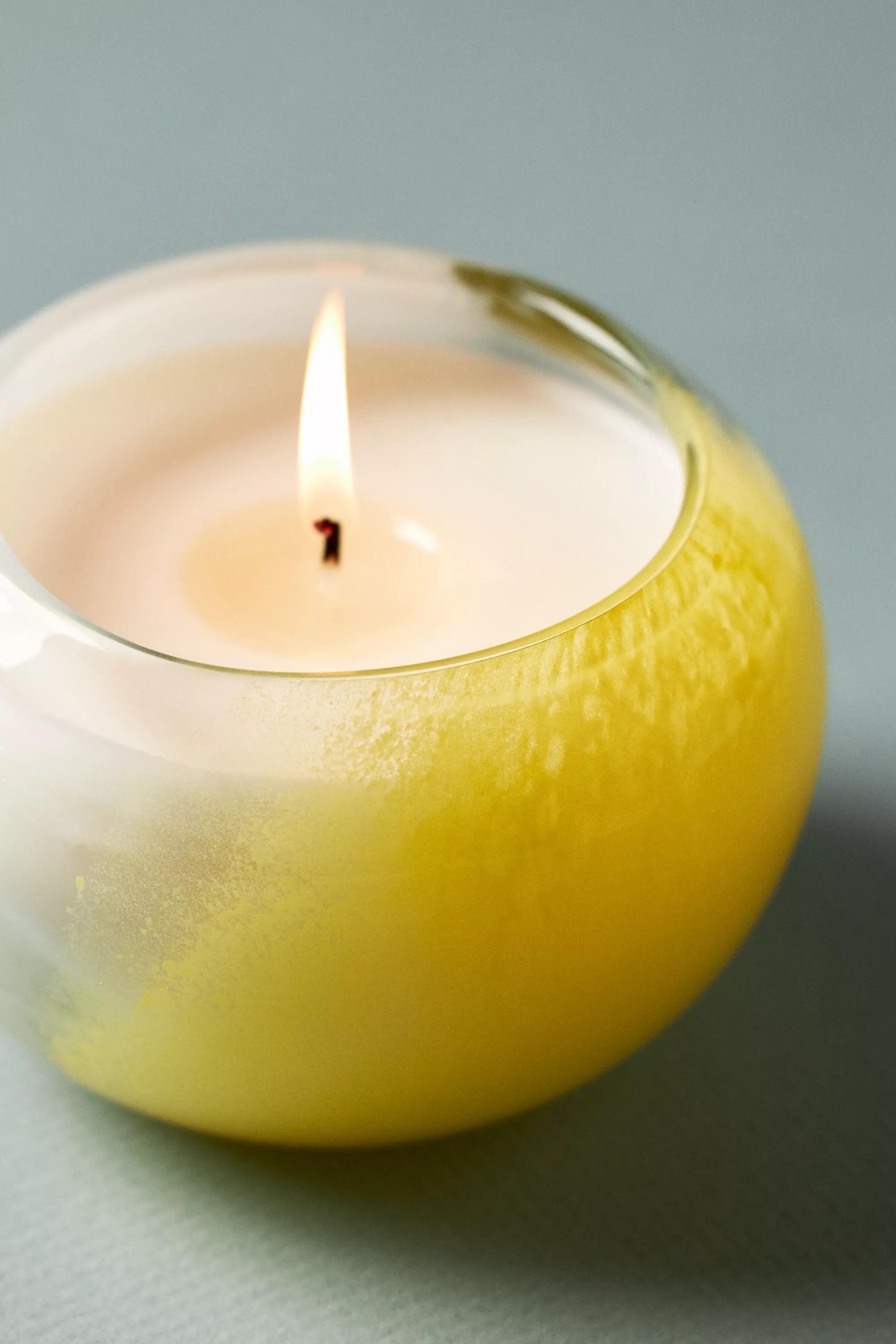 Emerald Sage And Citrine Glass Candle, Green, A501_0030, large image number 4