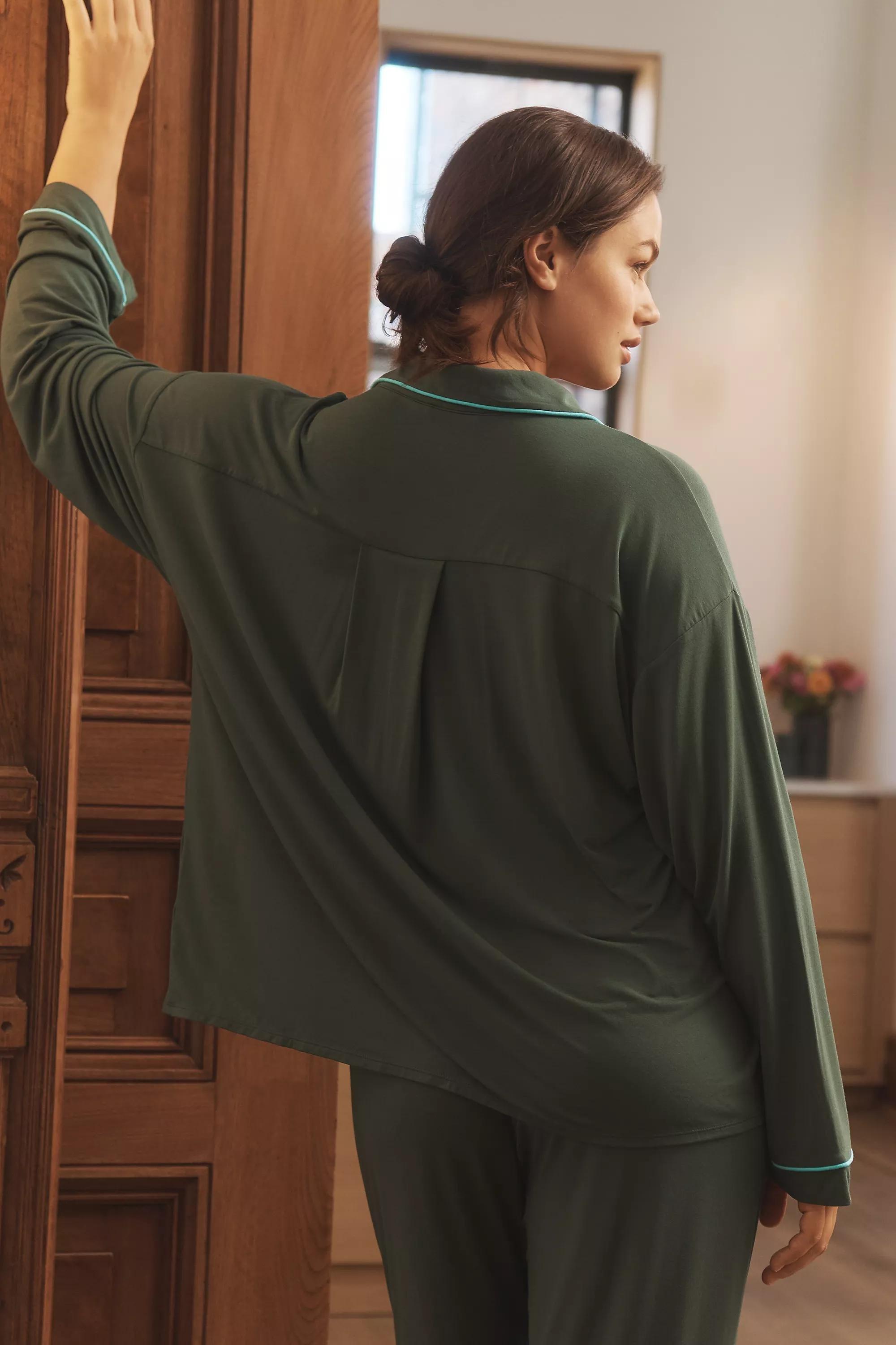 Button-down Pyjama Shirt, Khaki, A501_0032, large image number 5