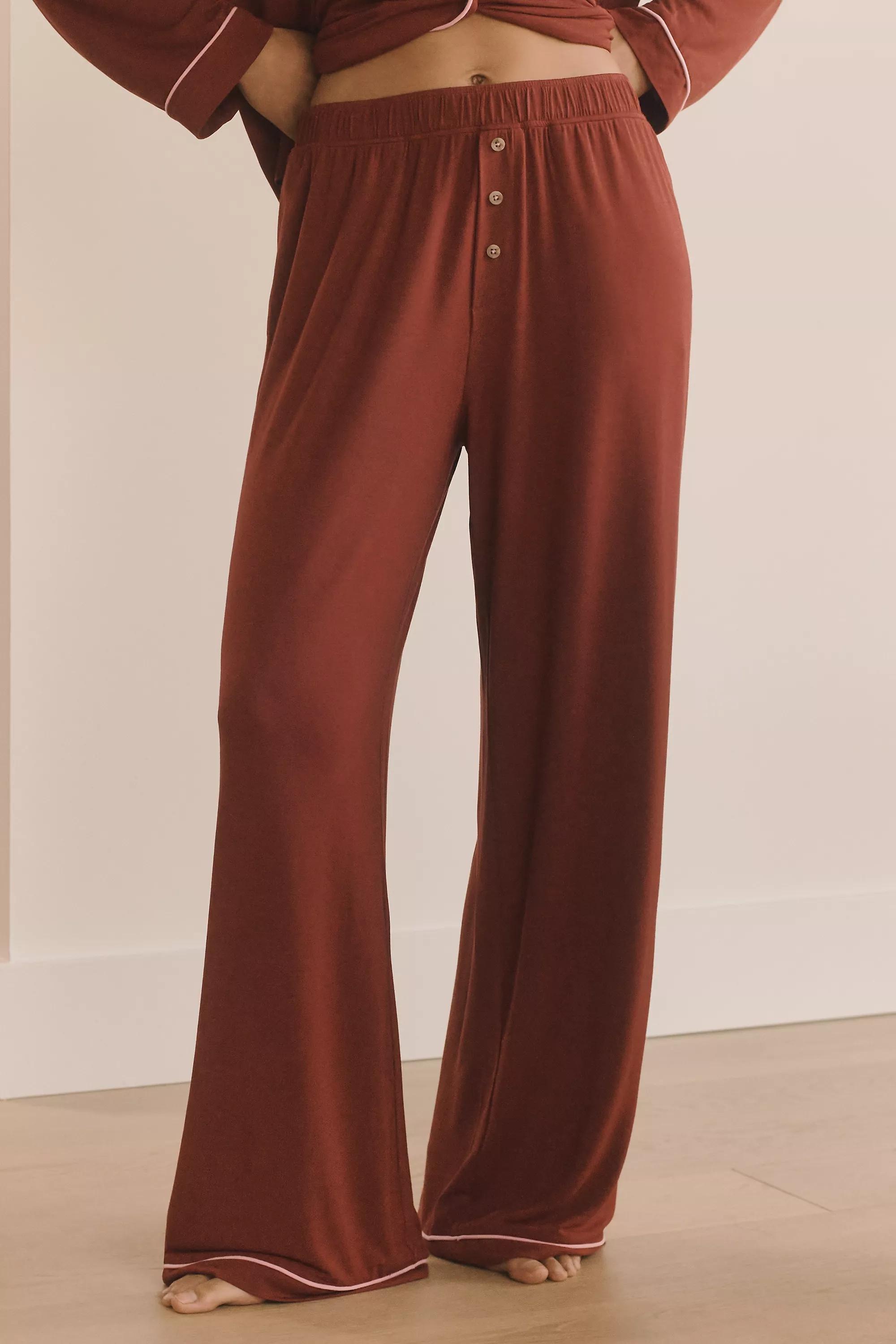 Pyjama Bottoms, Burgundy, A501_0061, large image number 1
