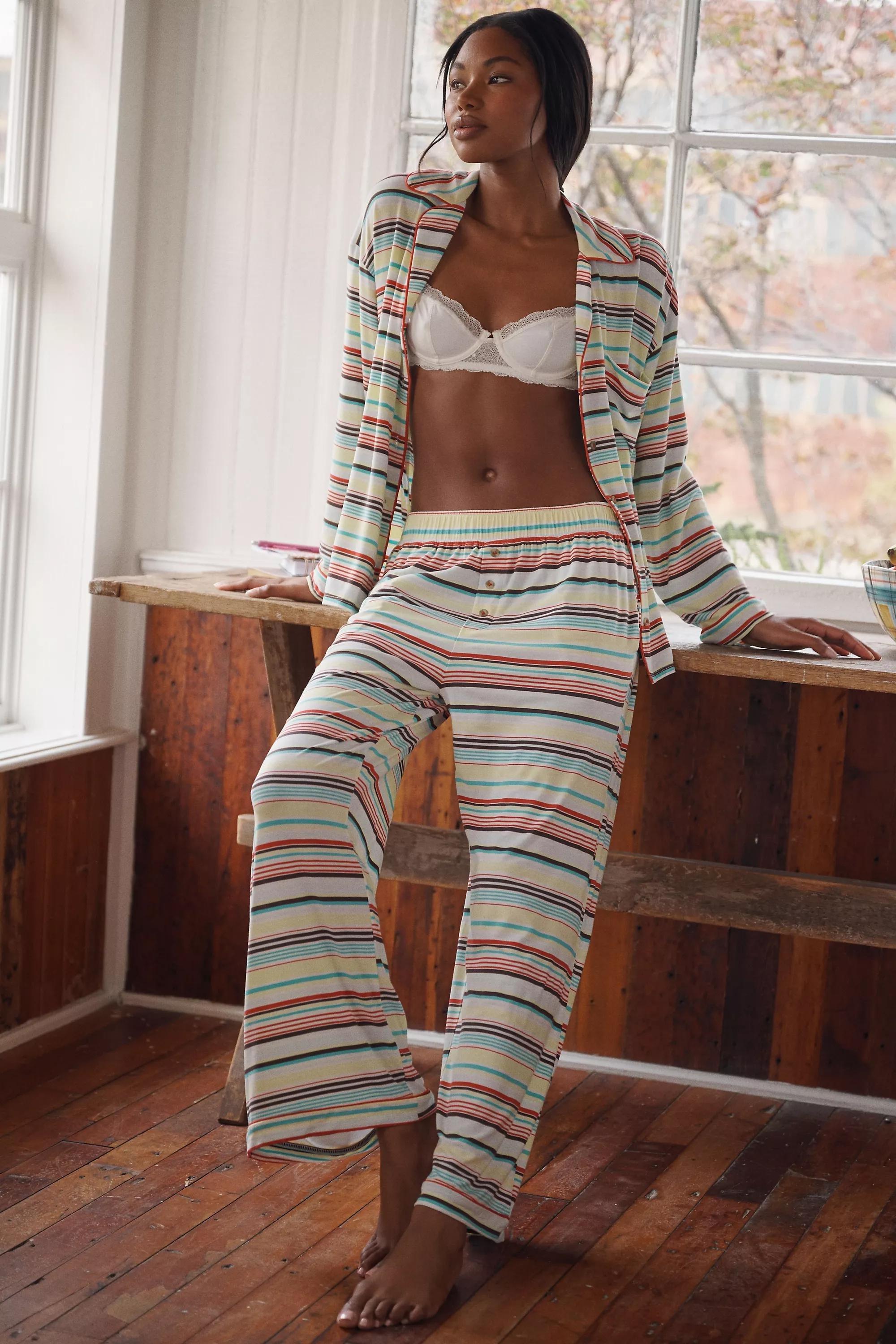 The Briar Piped Pyjama Bottoms, Grey, A501_0098, large image number 0