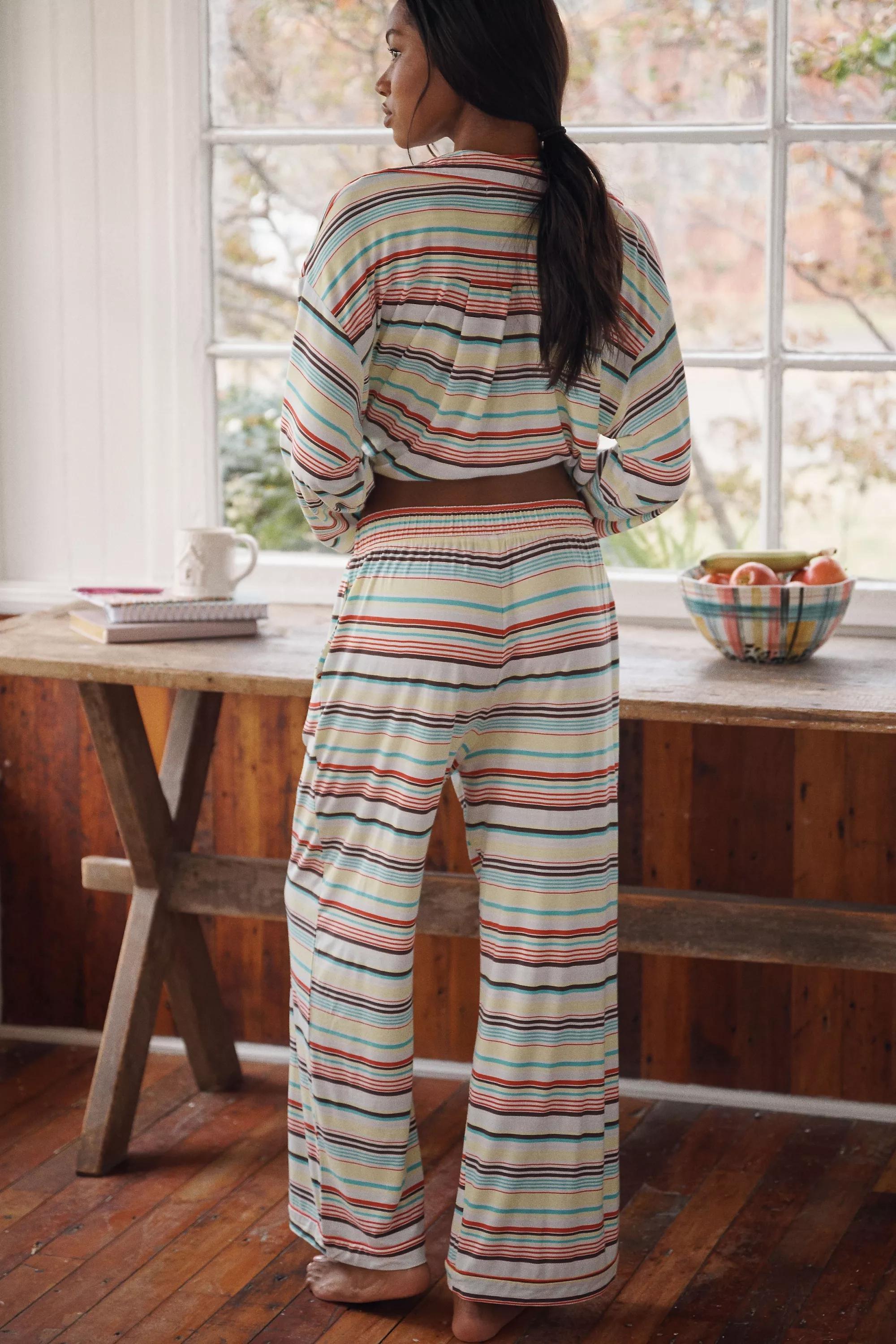 The Briar Piped Pyjama Bottoms, Grey, A501_0098, large image number 1