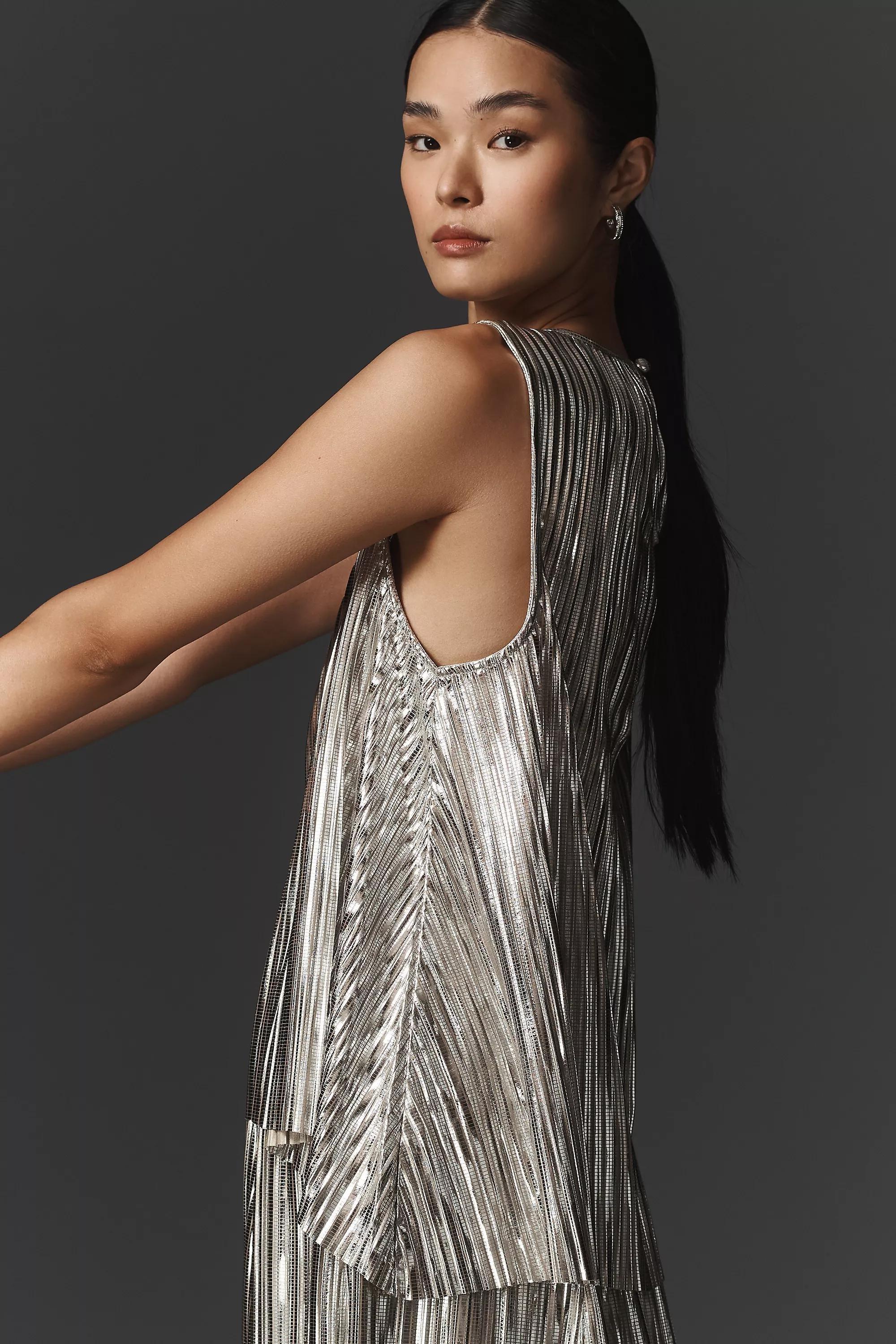 Anthropologie Textured Tank Top, Silver, A501_0007, large image number 3