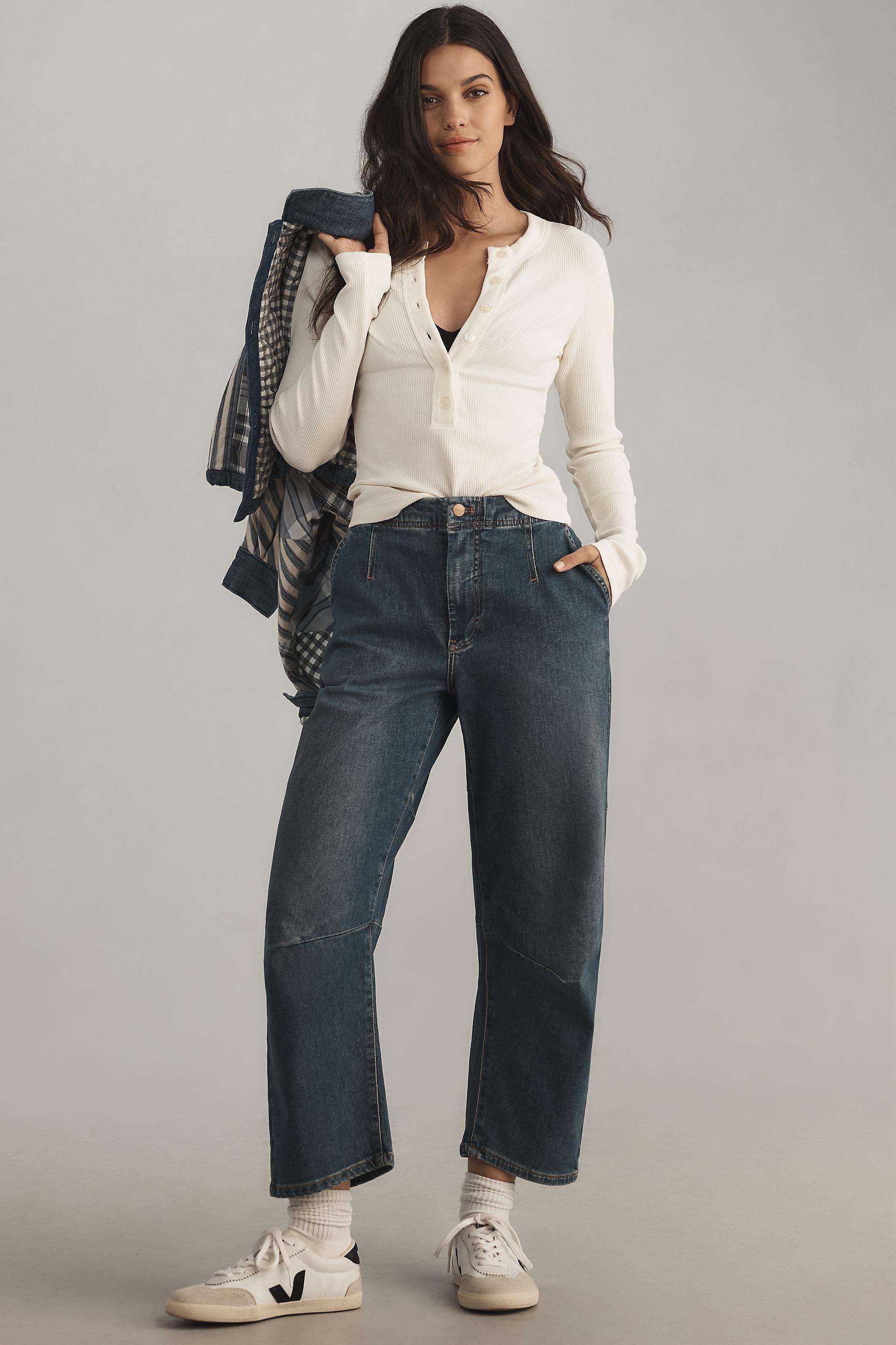 Pilcro Mid-Rise Curve Taper Jeans, Blue, , large image number 0