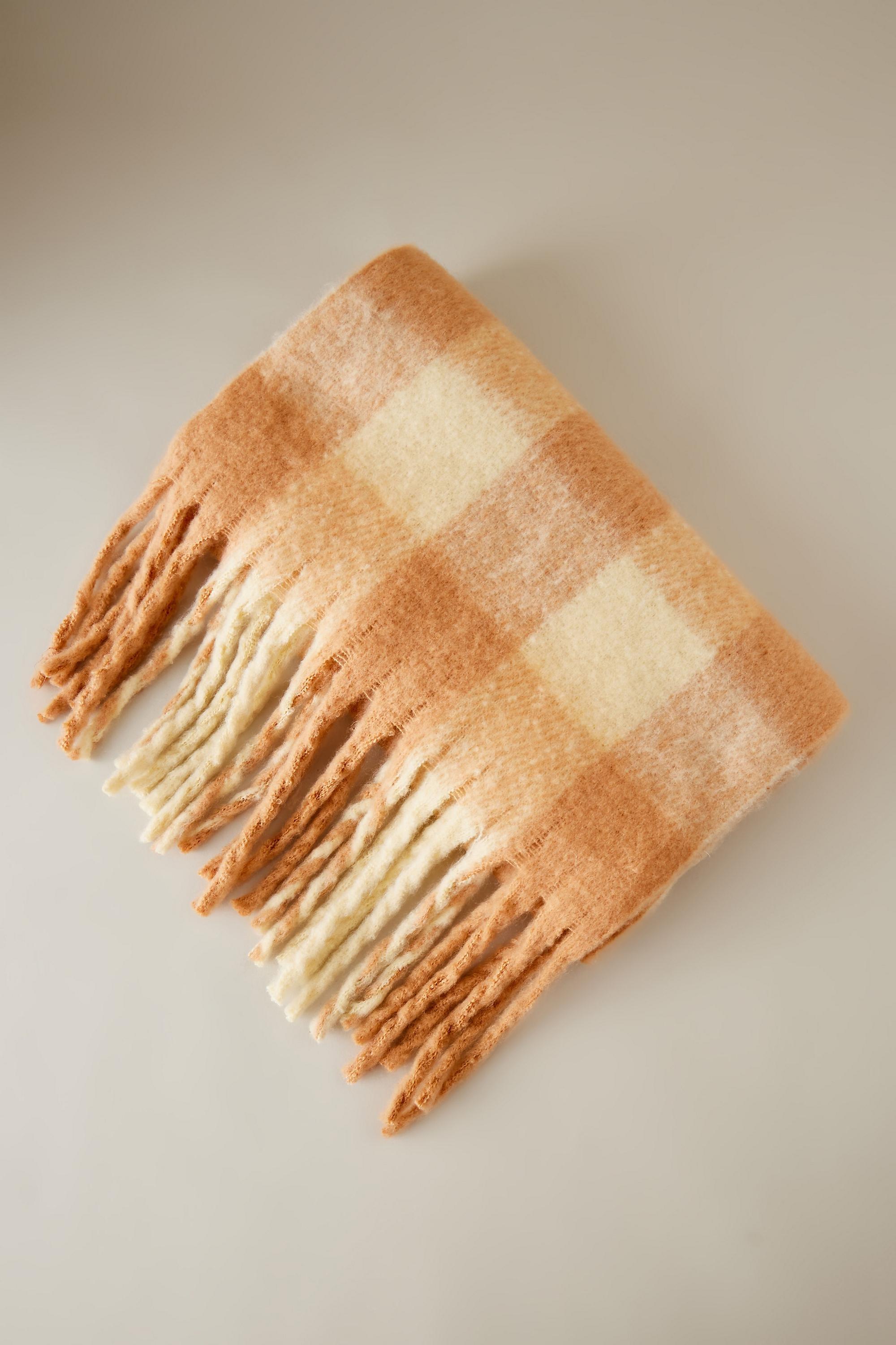 Plaid Scarf, Orange, A501_0072, large image number 1