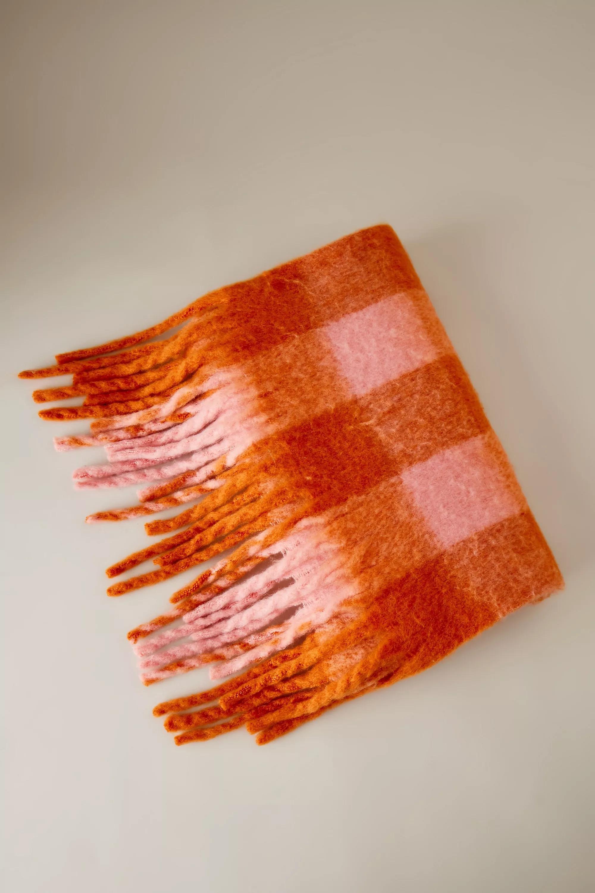 Plaid Scarf, Orange, A501_0080, large image number 1