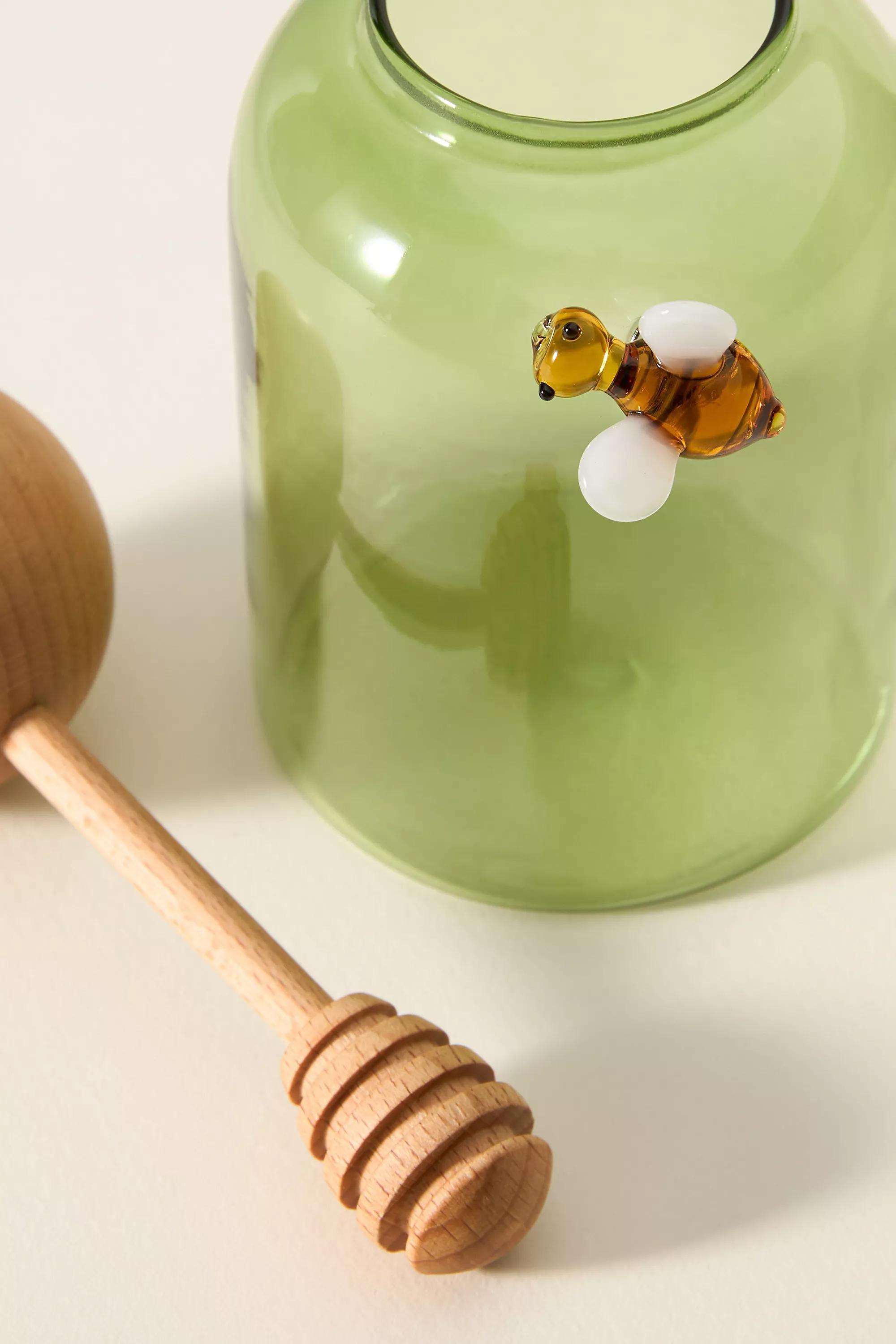 Catania Glass Honey Pot, Green, A501_0030, large image number 3