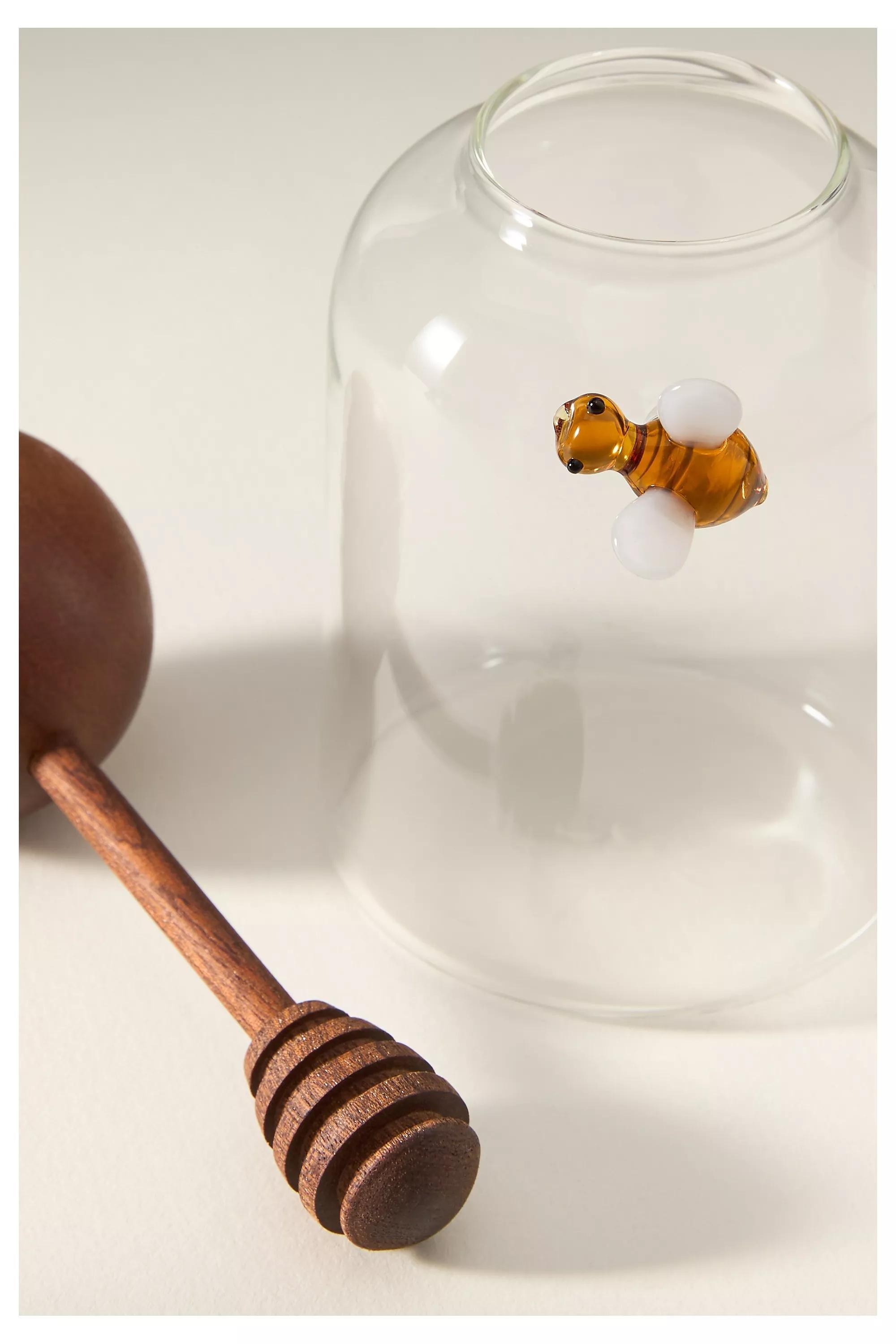 Clear Catania Glass Honey Pot, A501_0100, large image number 3