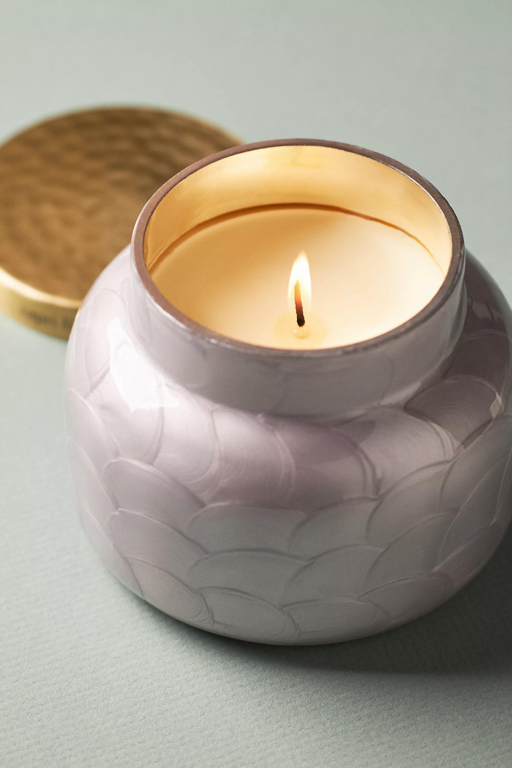 Capri Blue Volcano Lavender Capiz Jar Candle, Purple, A501_0053, large image number 1