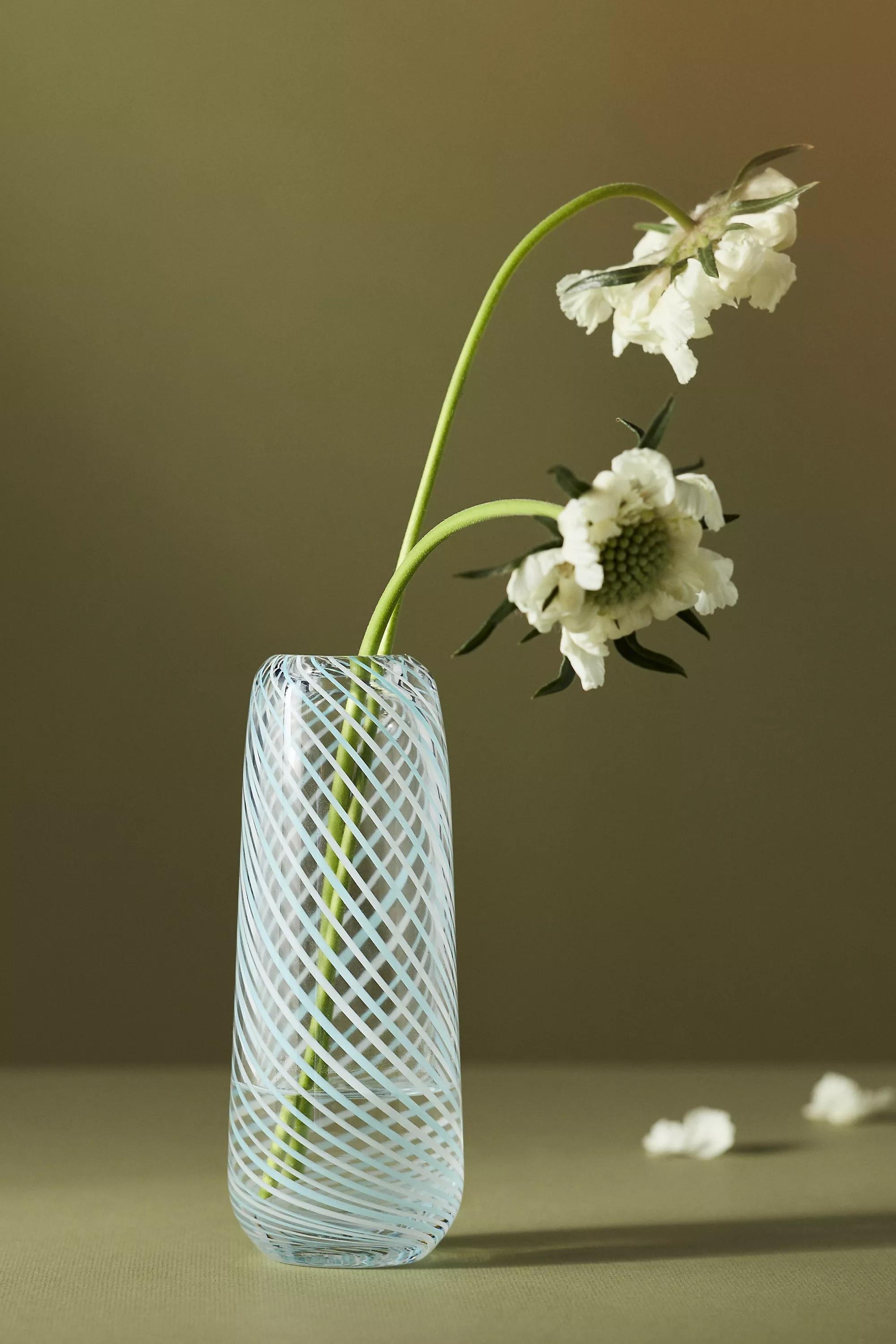 Swirl Glass Vase, Blue, A501_0000, large image number 1