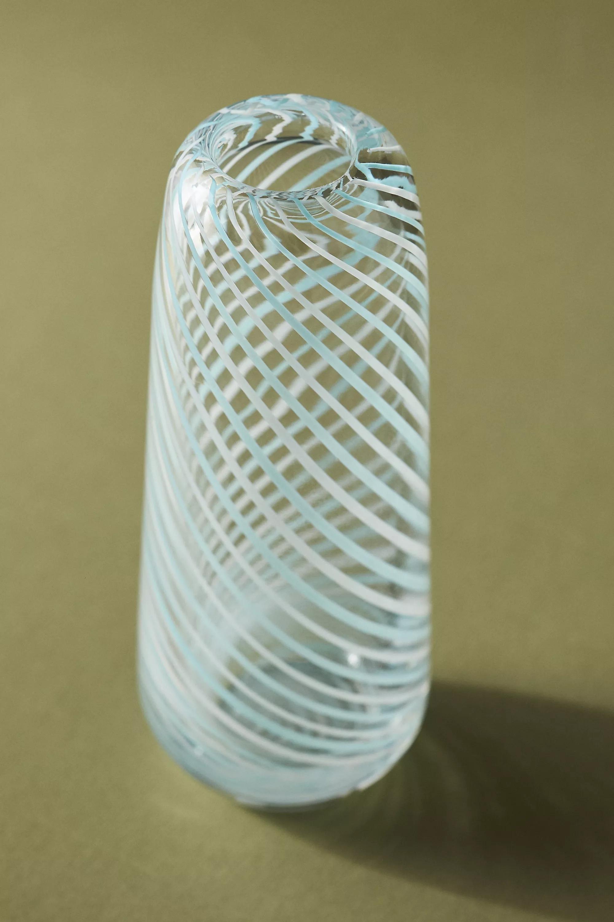 Swirl Glass Vase, Blue, A501_0000, large image number 2