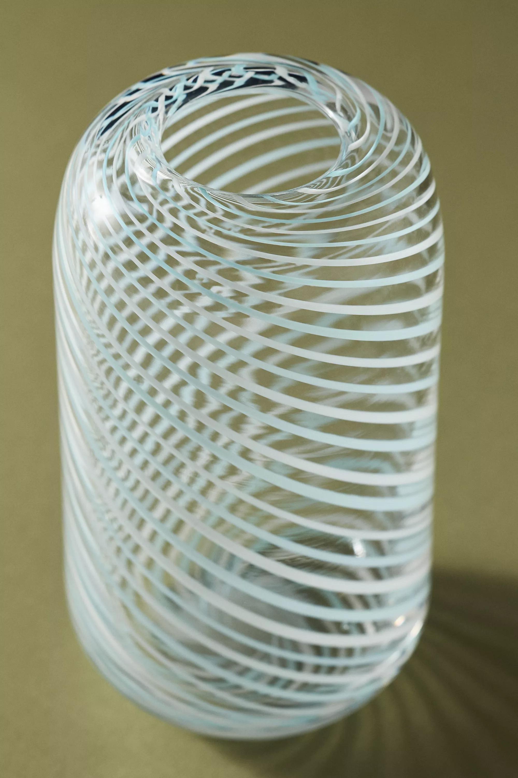 Swirl Glass Vase, Blue, A501_0049, large image number 2