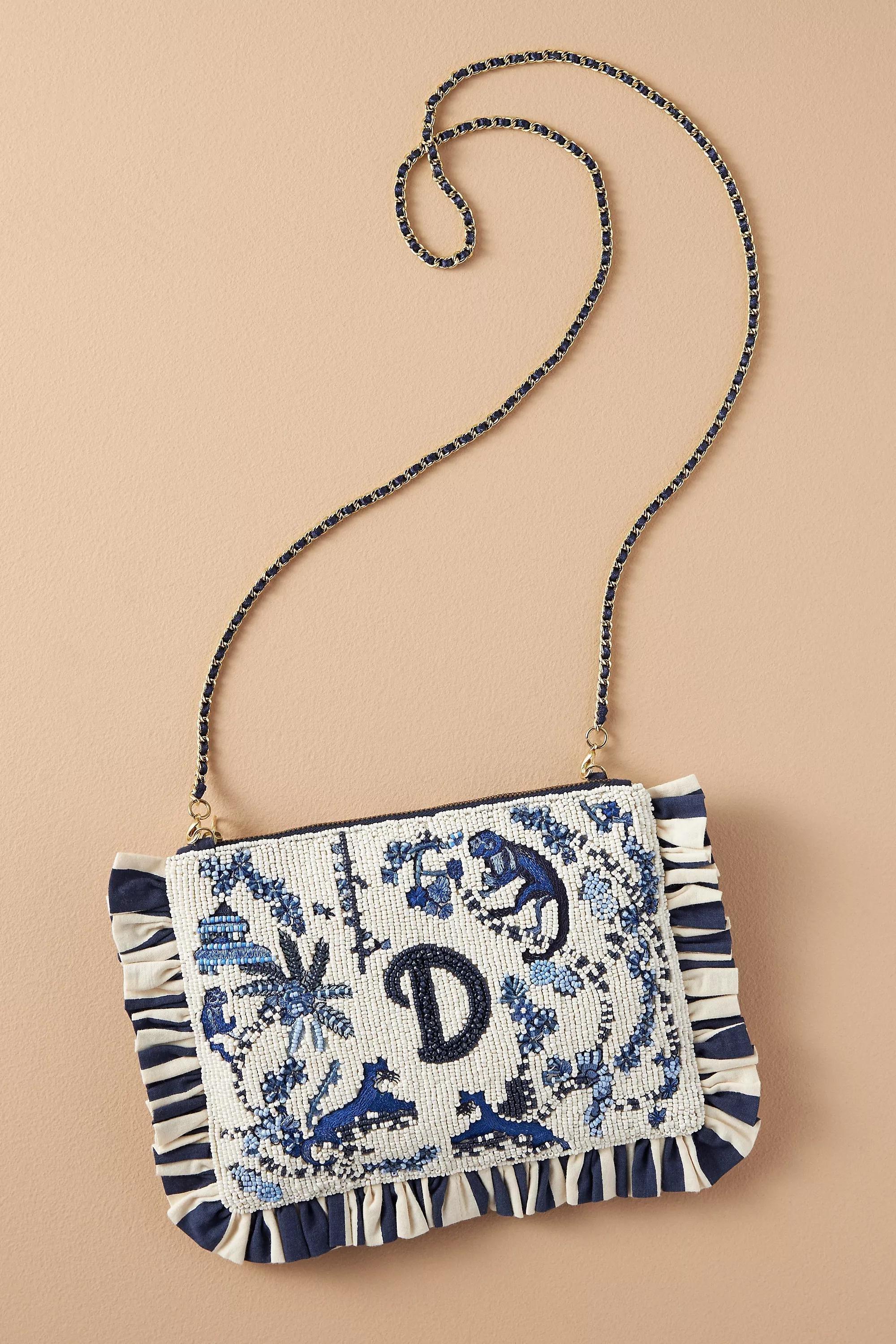 Anthropologie Embroidered Handmade Clutch, Multicolour, A501_0904, large image number 0