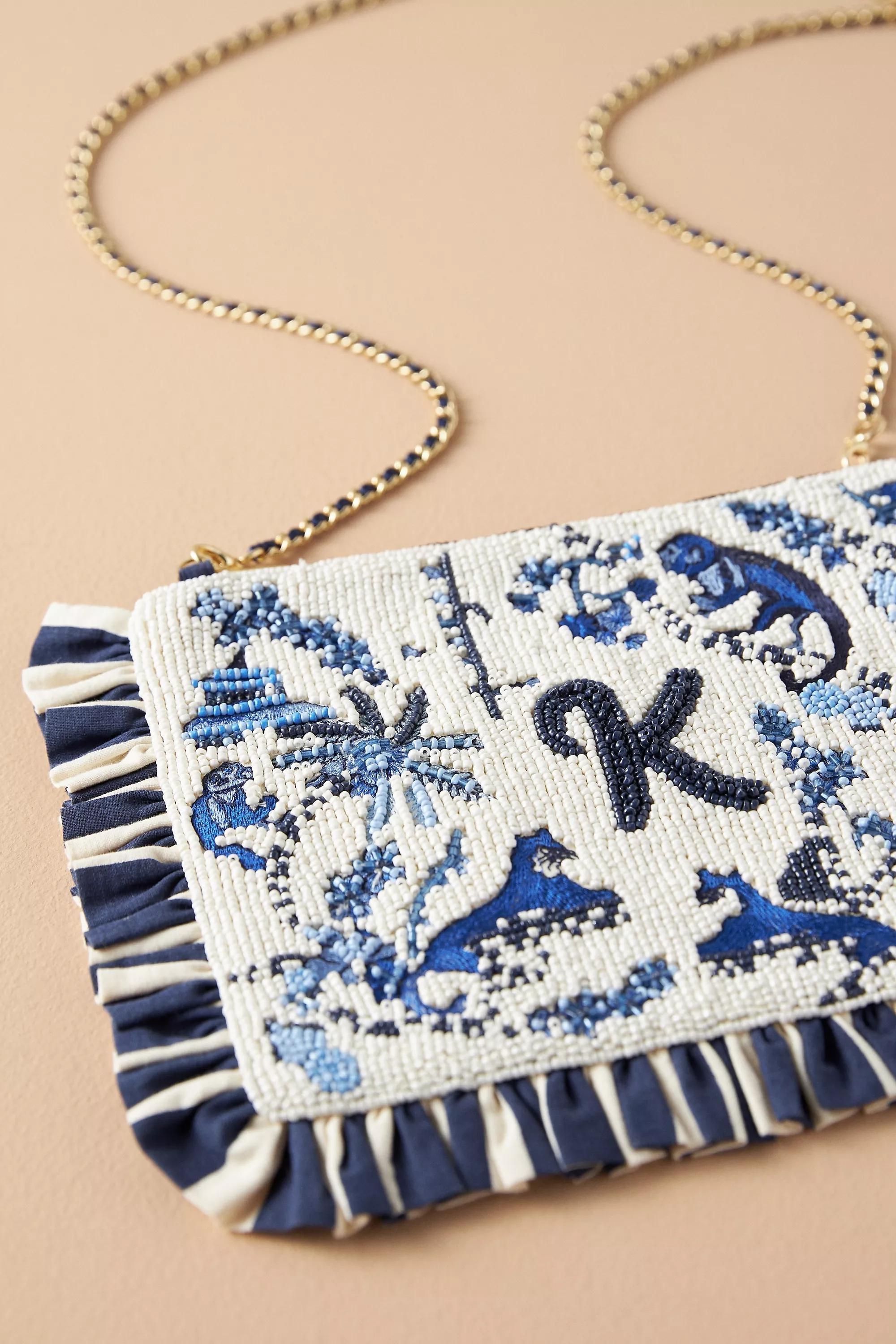 Anthropologie Monogram Handmade Clutch, Multicolour, A501_0911, large image number 4
