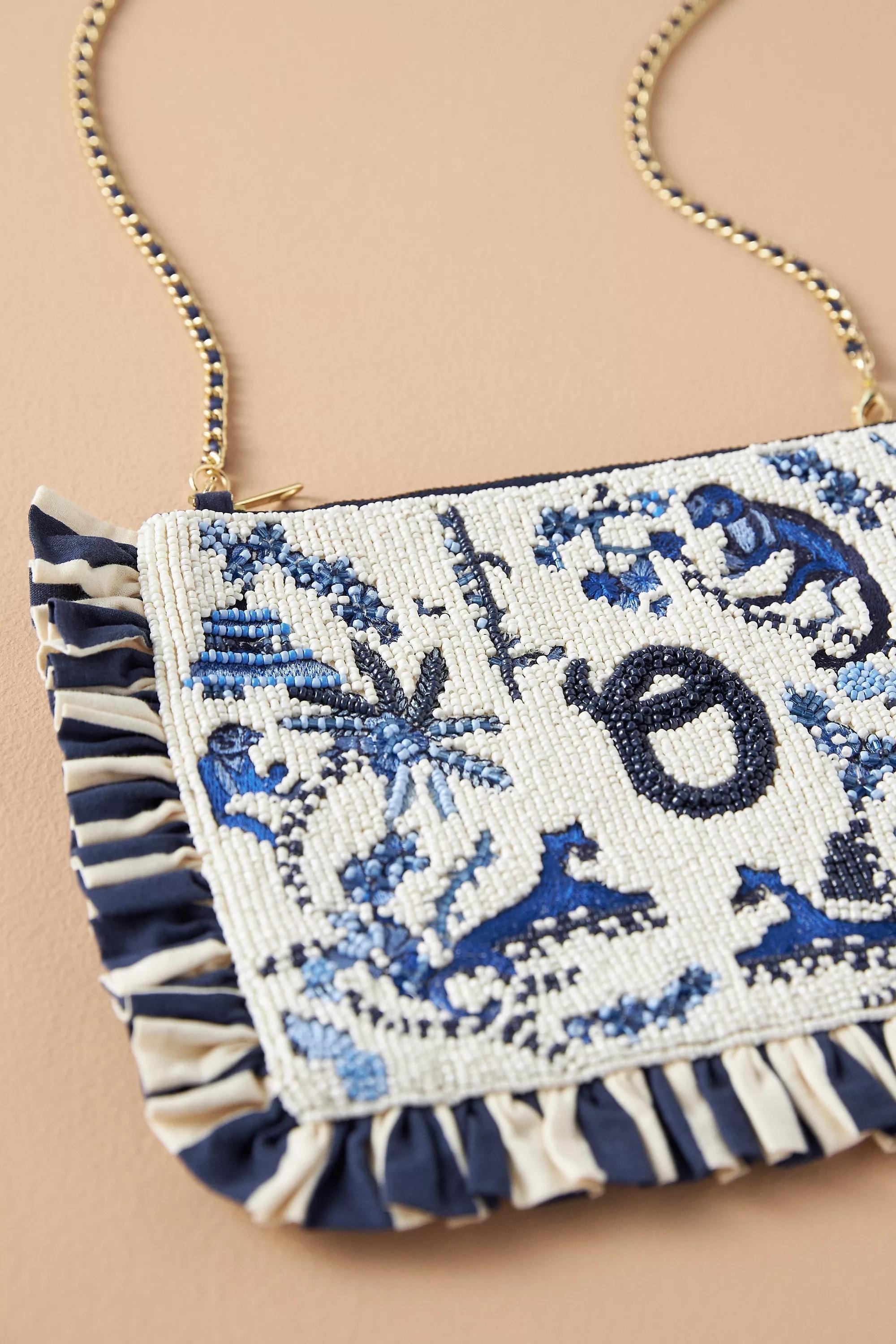 Anthropologie Embroidered Handmade Clutch, Multicolour, A501_0915, large image number 4