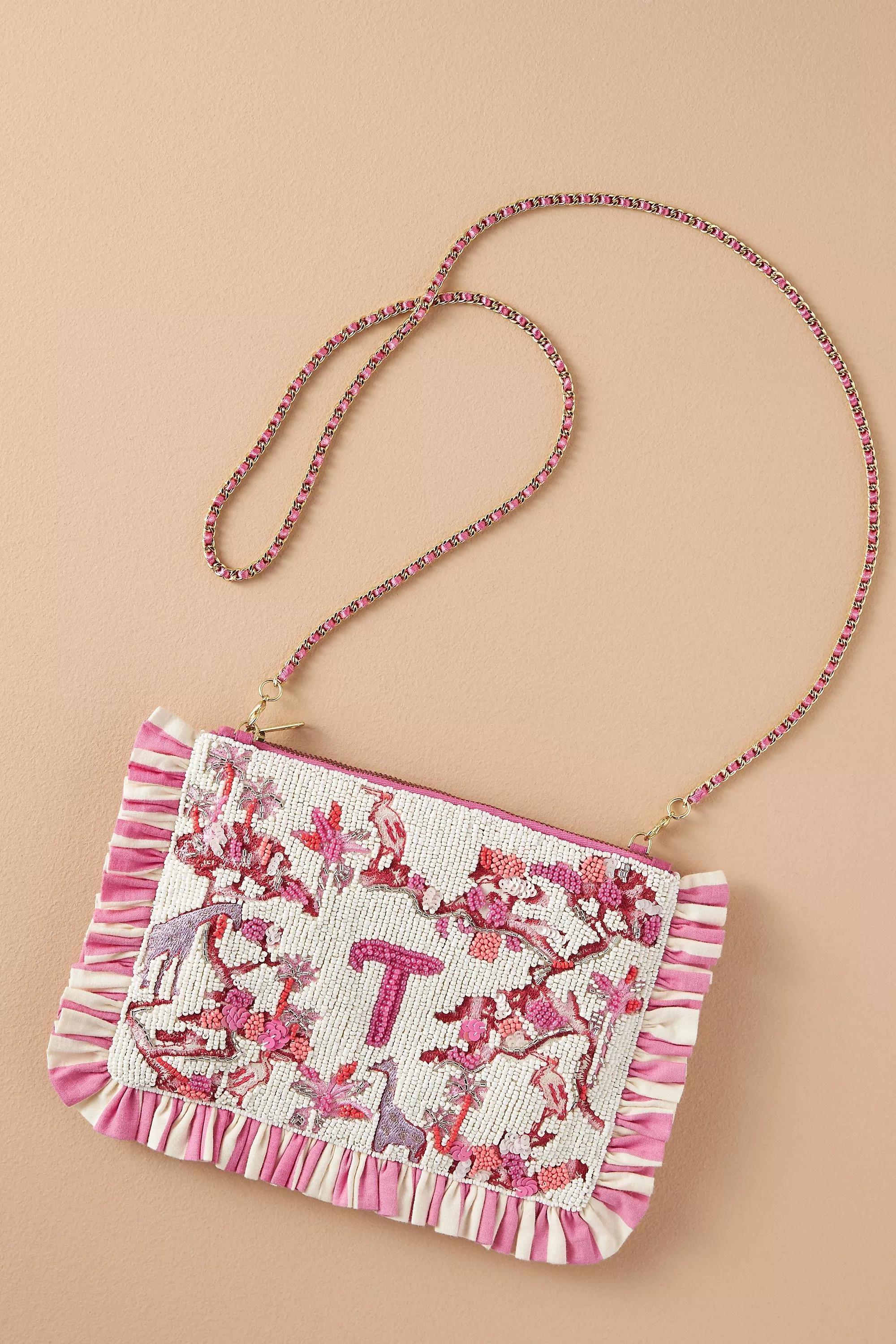 Anthropologie Embroidered Handmade Clutch, Multicolour, A501_0920, large image number 0