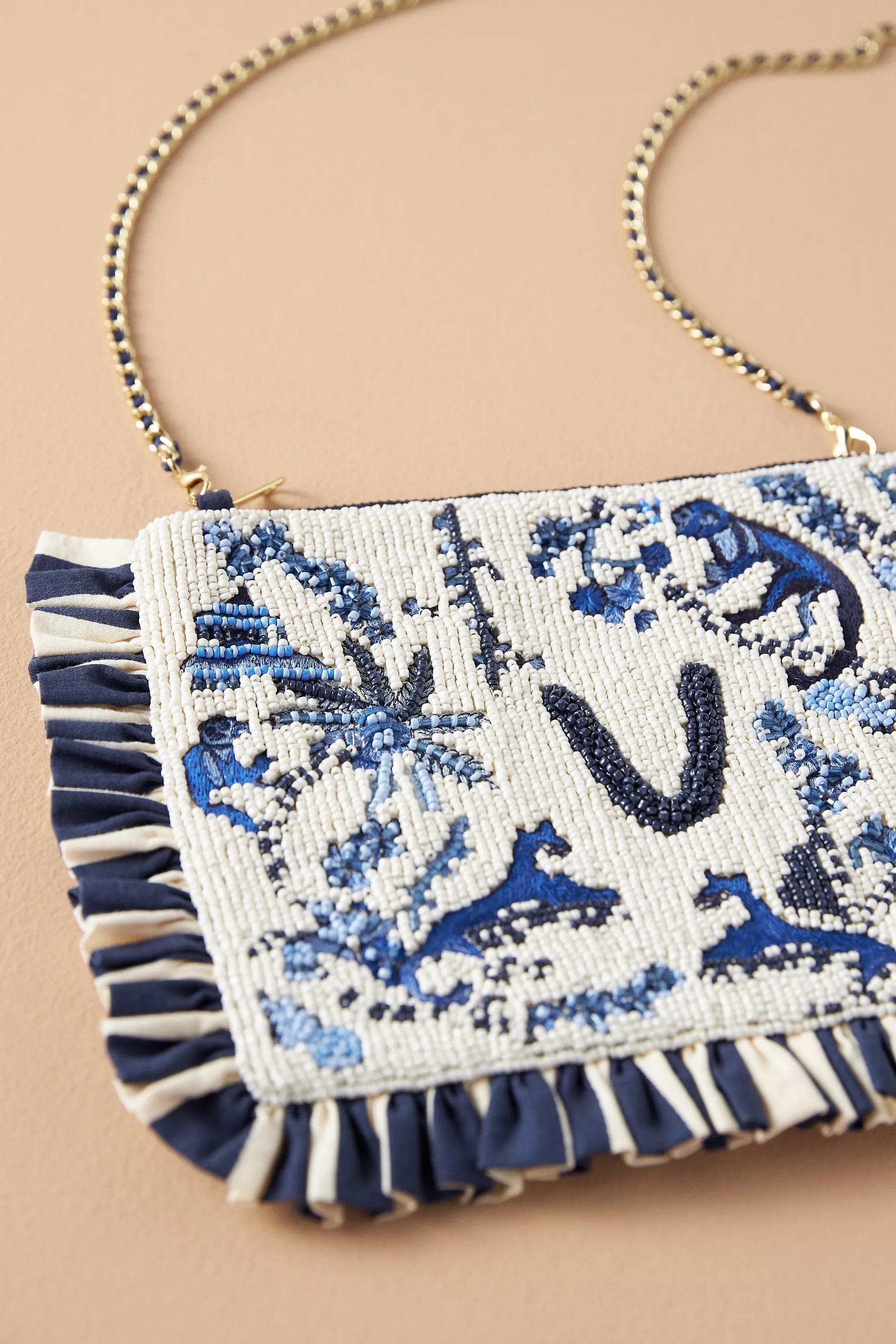 Anthropologie Embroidered Handmade Clutch, Multicolour, A501_0922, large image number 4