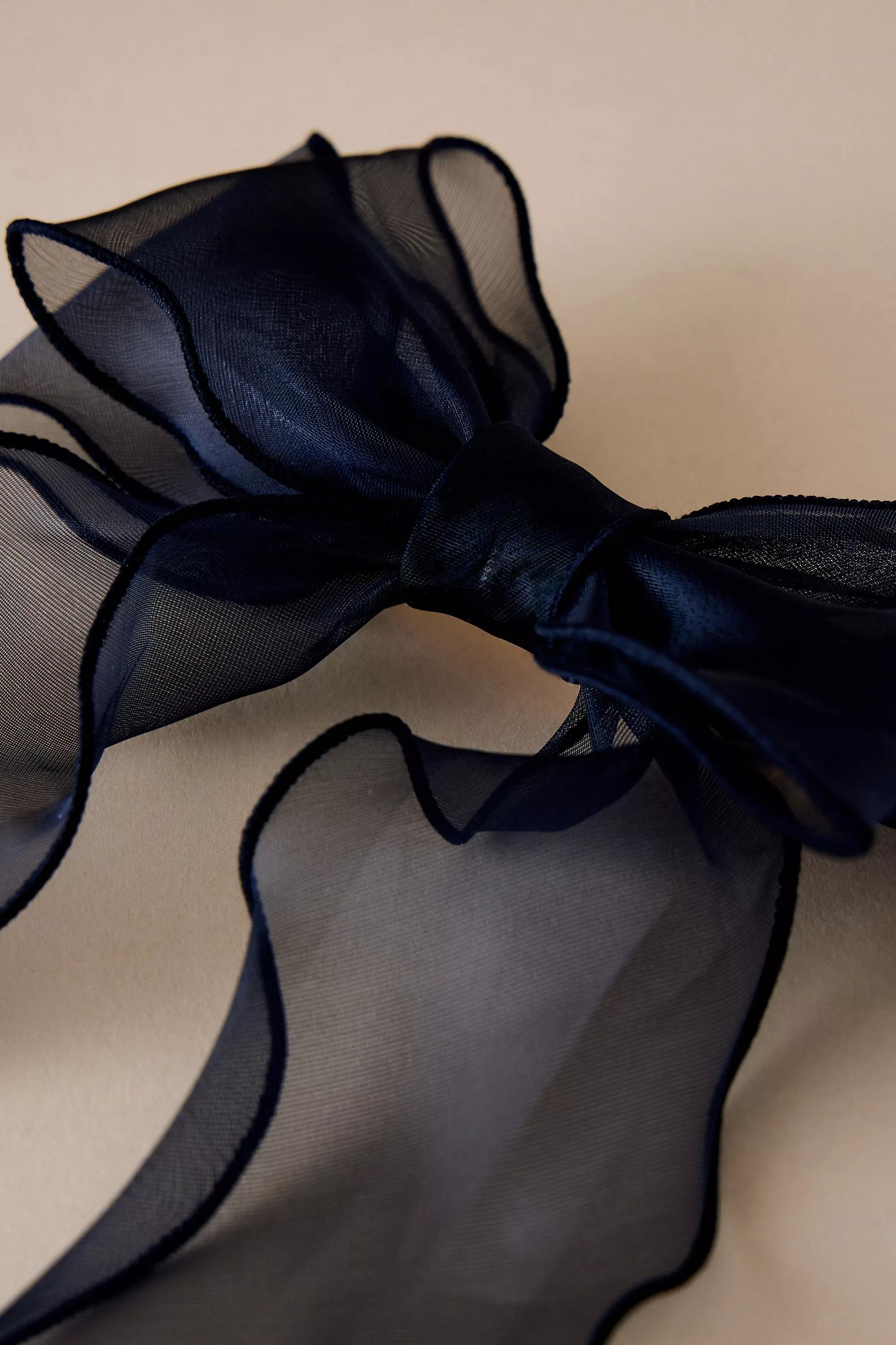 Anthropologie Organza Hair Bow, Black, A501_0001, large image number 2