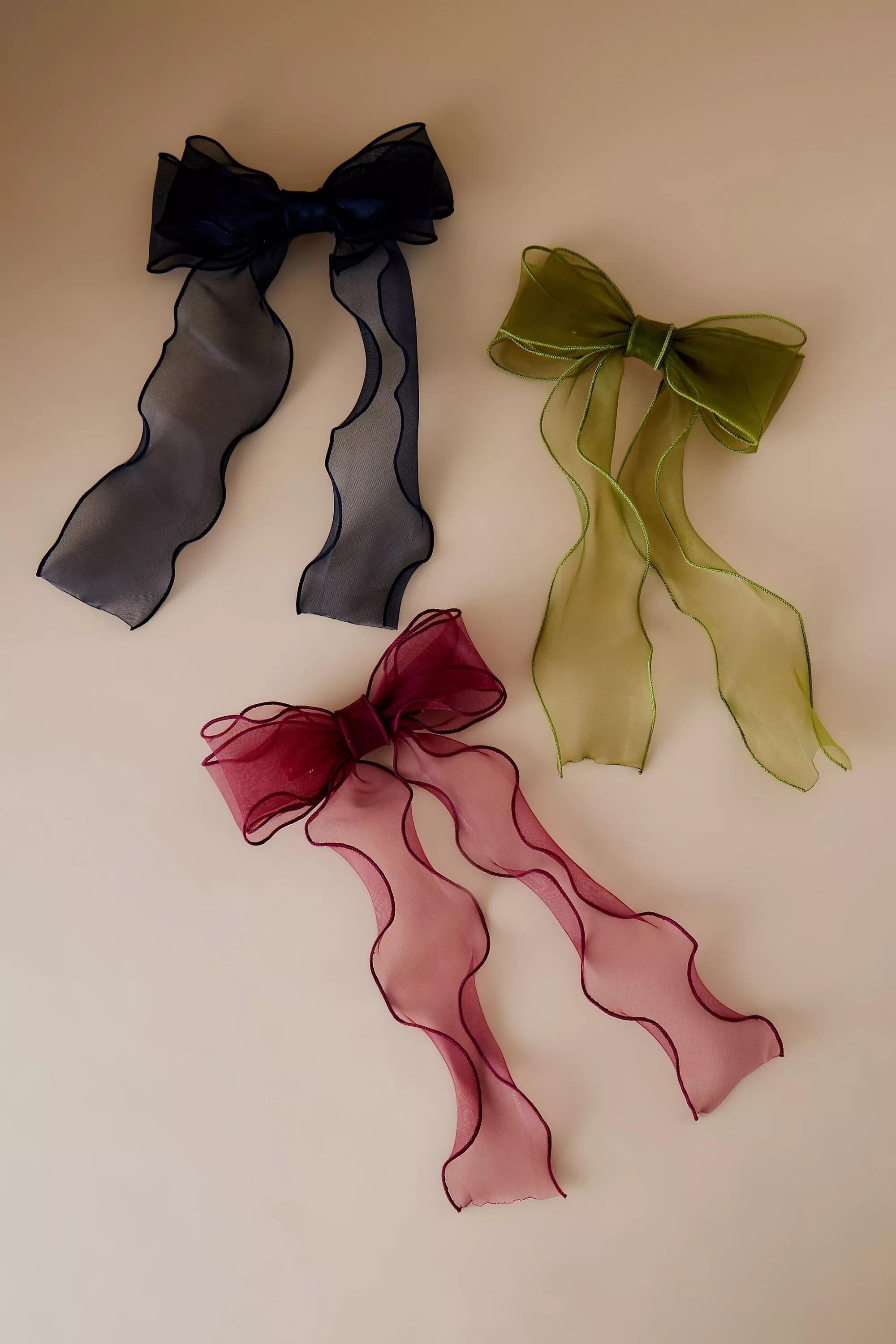 Anthropologie Organza Hair Bow, Black, A501_0001, large image number 4