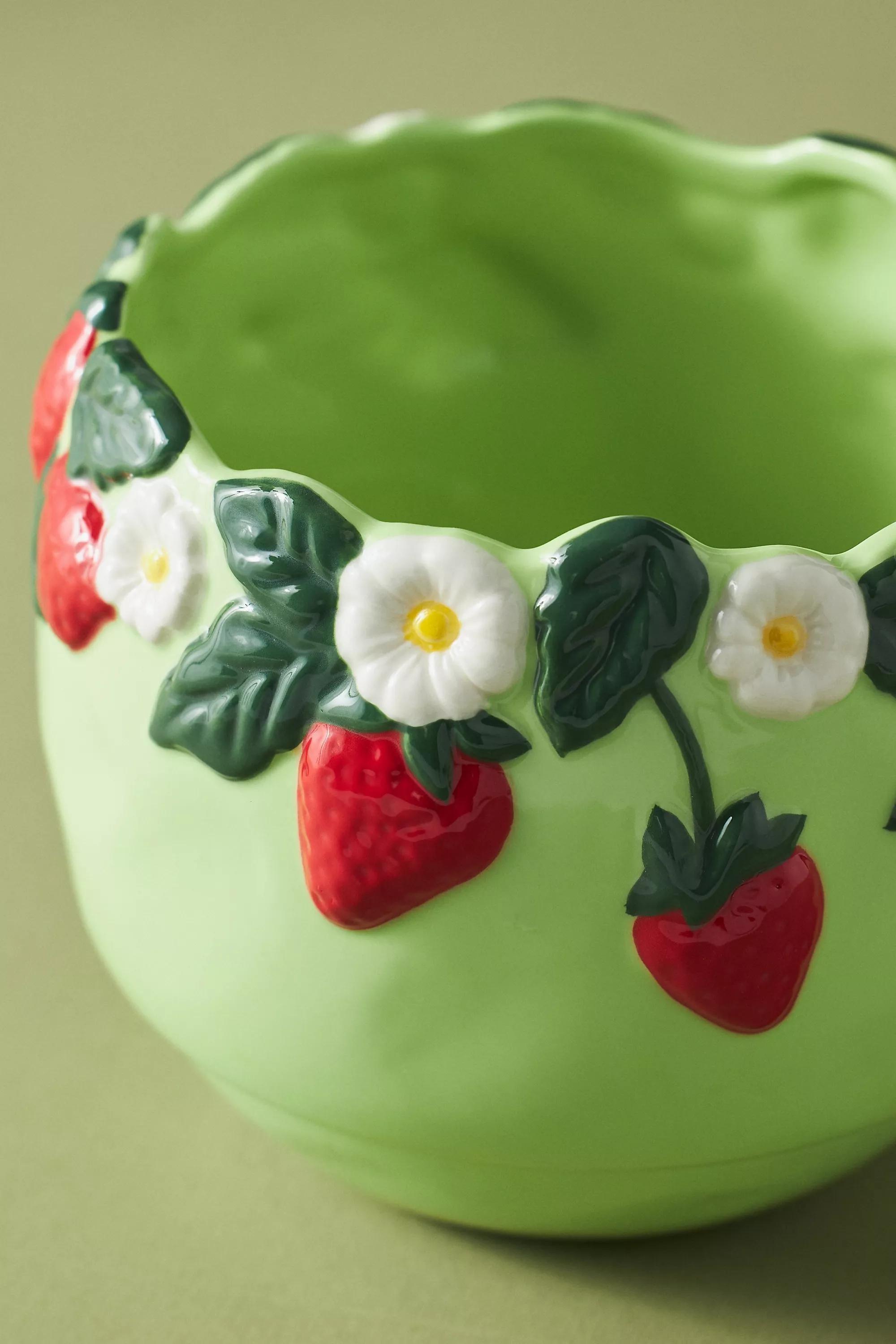 Foster Stoneware Flower Pot, Green, A501_0237, large image number 2