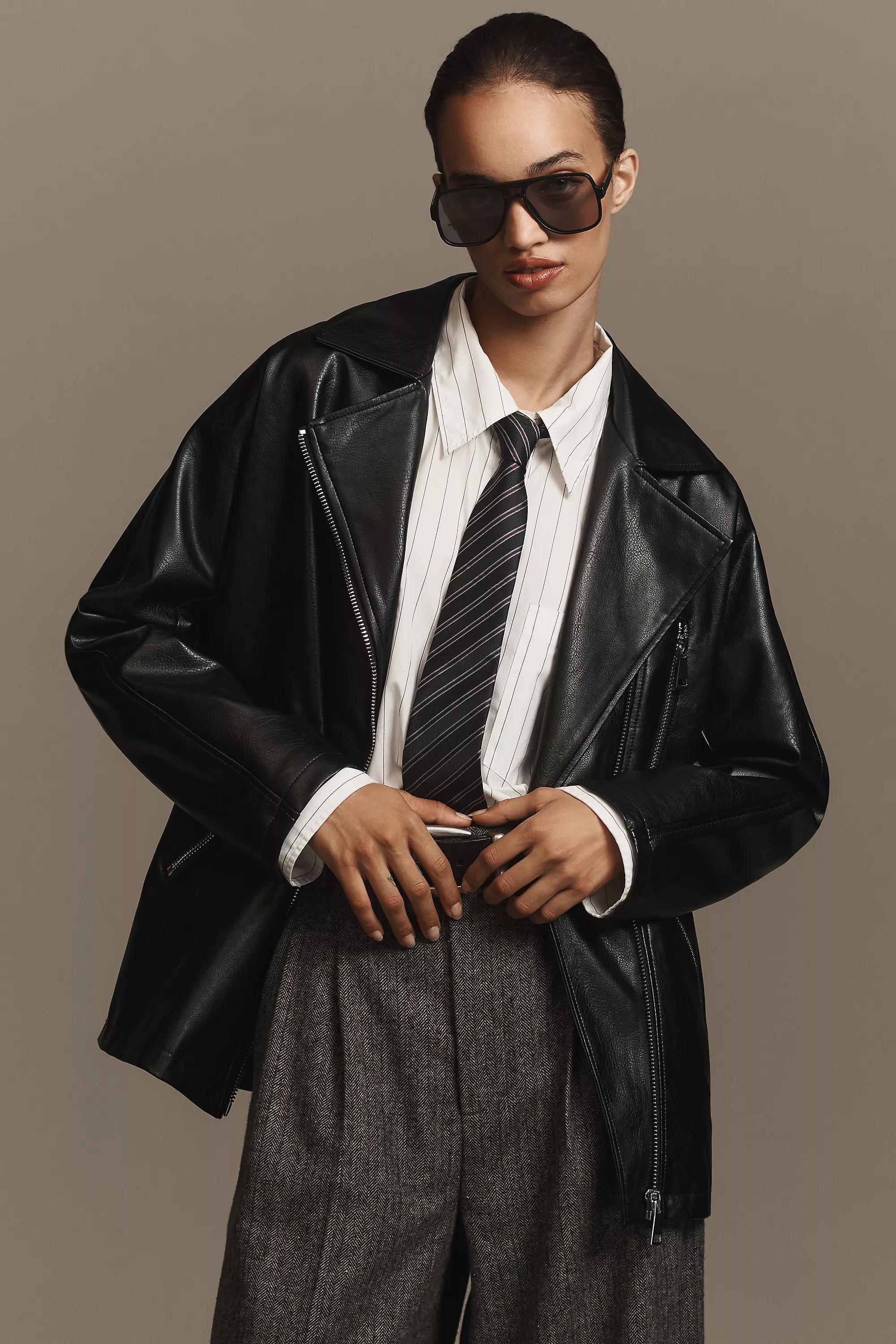 Anthropologie Plain Biker Punk/Grunge, Black, , large image number 1