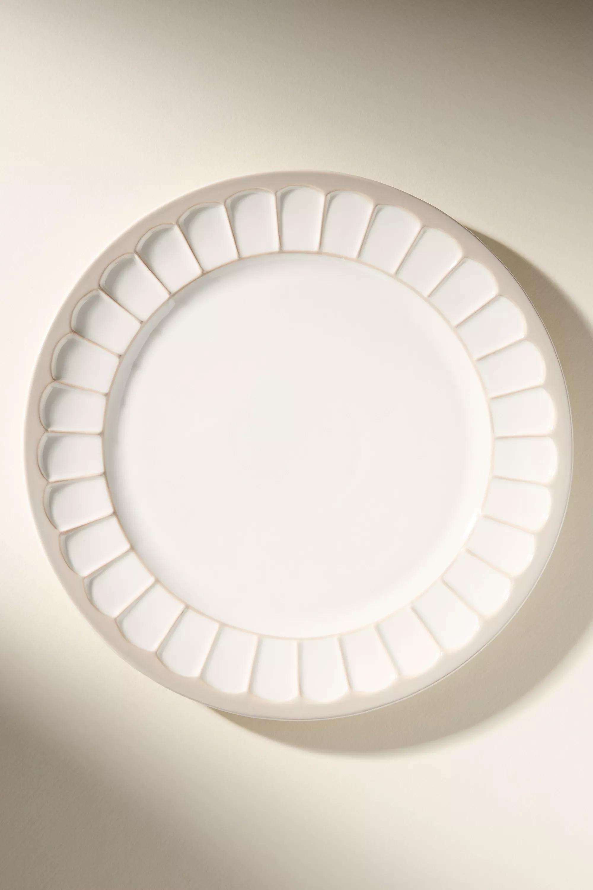 Boulevard Latte Stoneware Plates, Set Of 4, White, A501_0014, medium