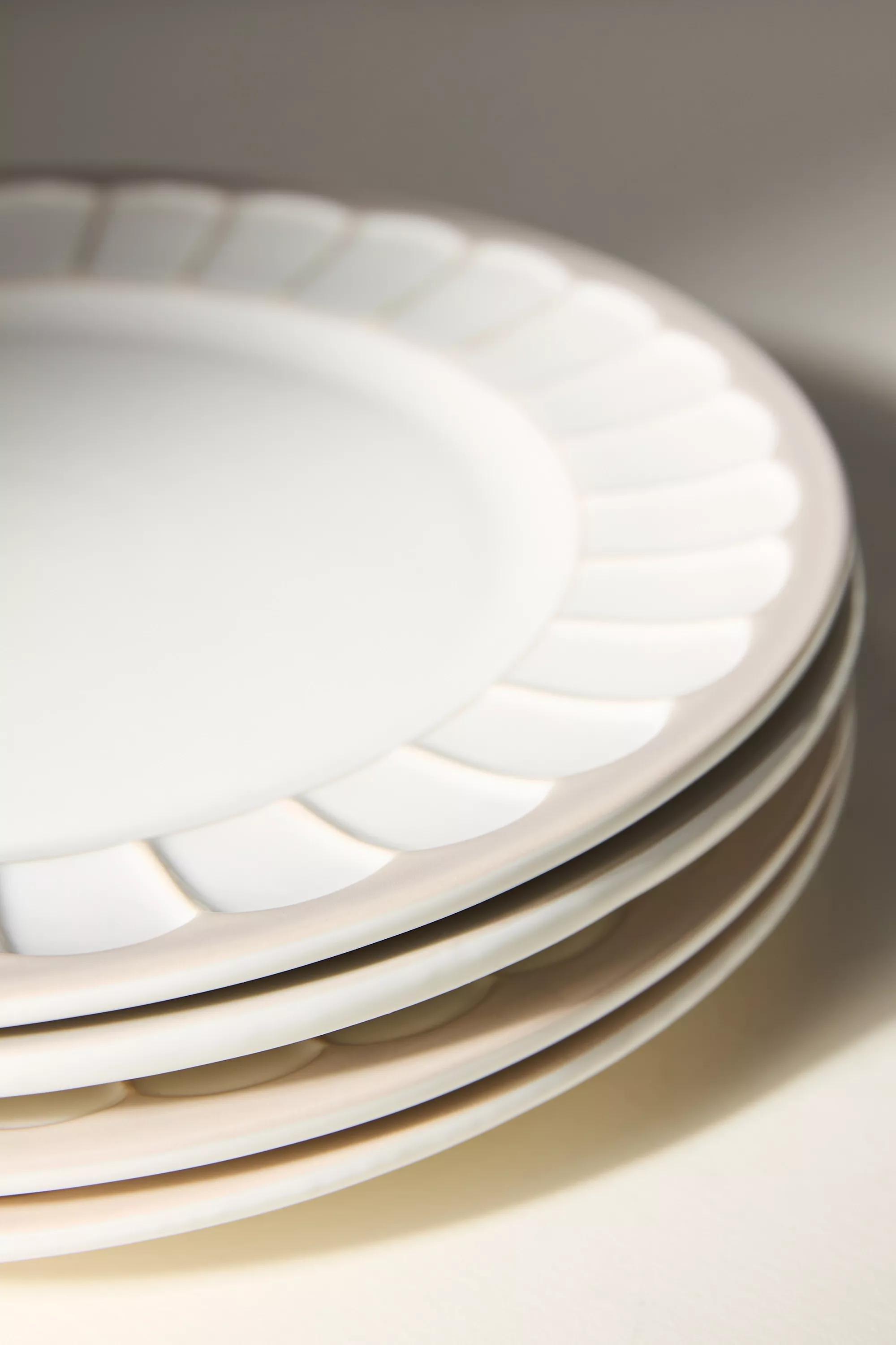 Boulevard Latte Stoneware Plates, Set Of 4, White, A501_0014, large image number 2