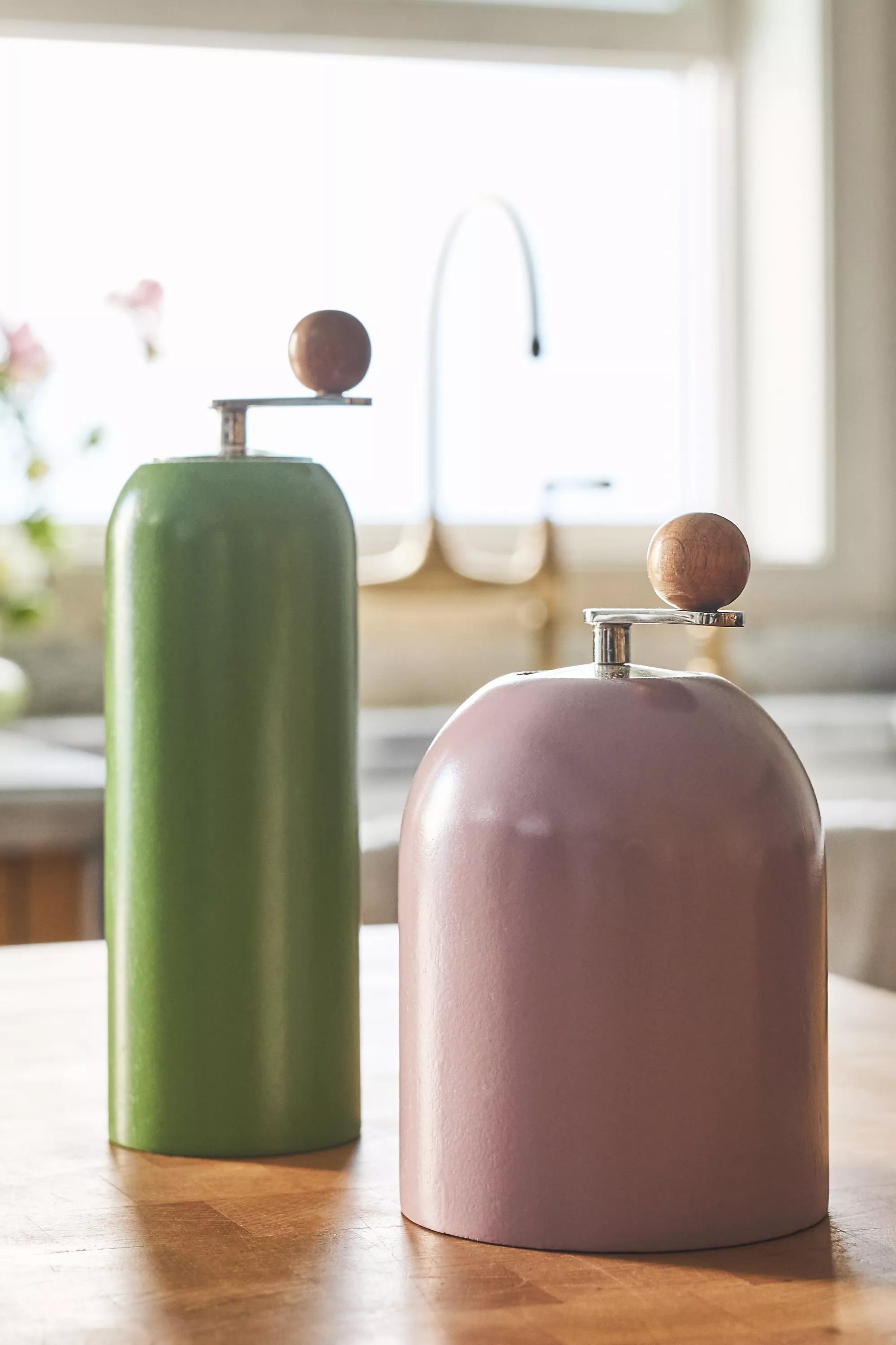 Catania Mango Wood Salt And Pepper Mills, Green, A501_0033, large image number 0