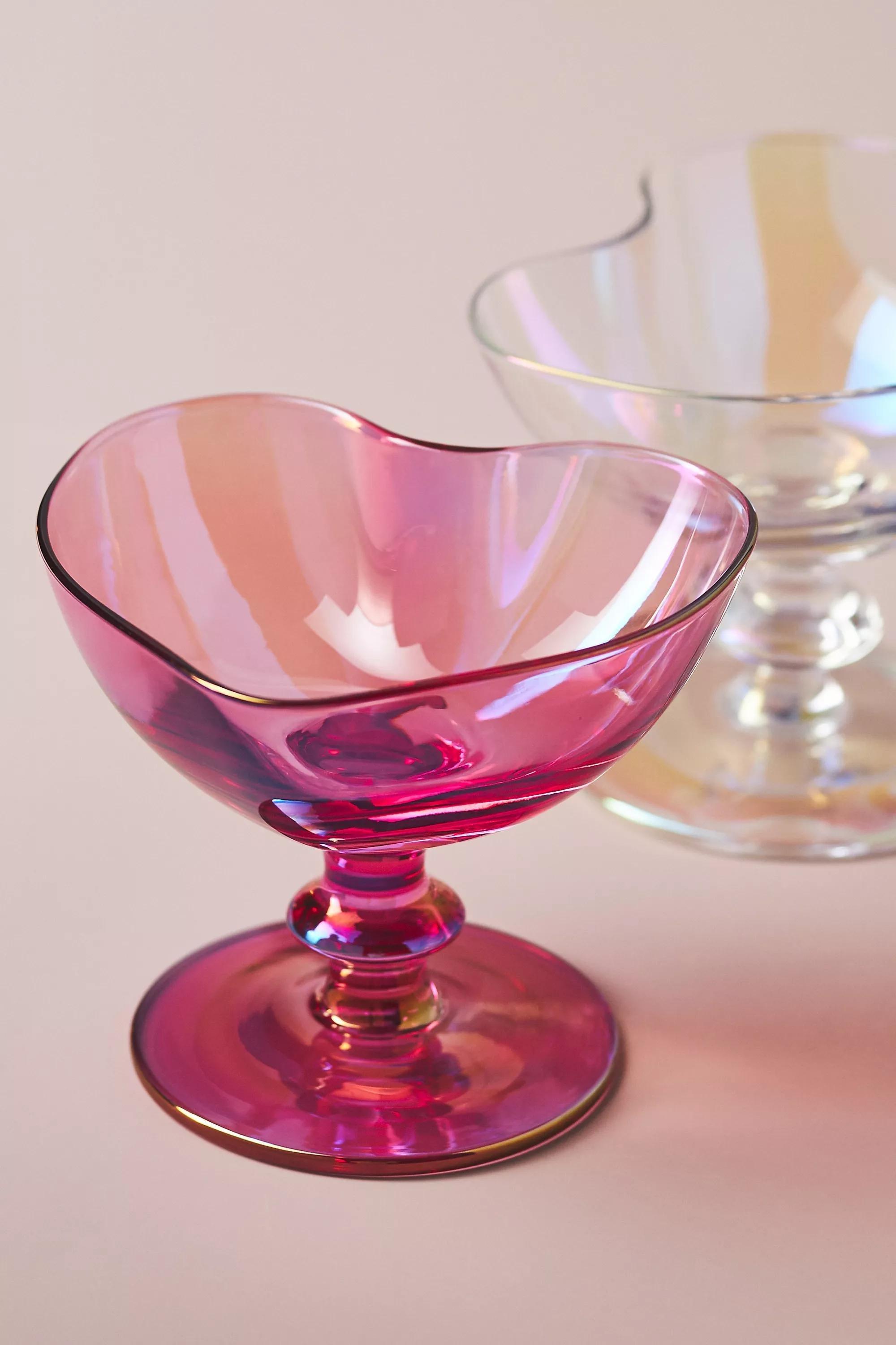 Valeria Heart Coupe Glass, Pink, A501_0068, large image number 1