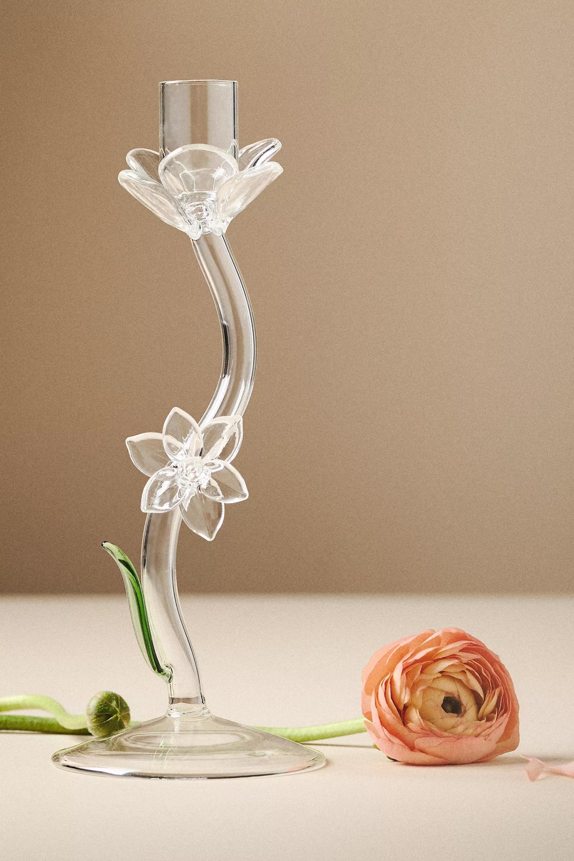 CLEAR Ivie Glass Candle Holder, A501_0100, large image number 0