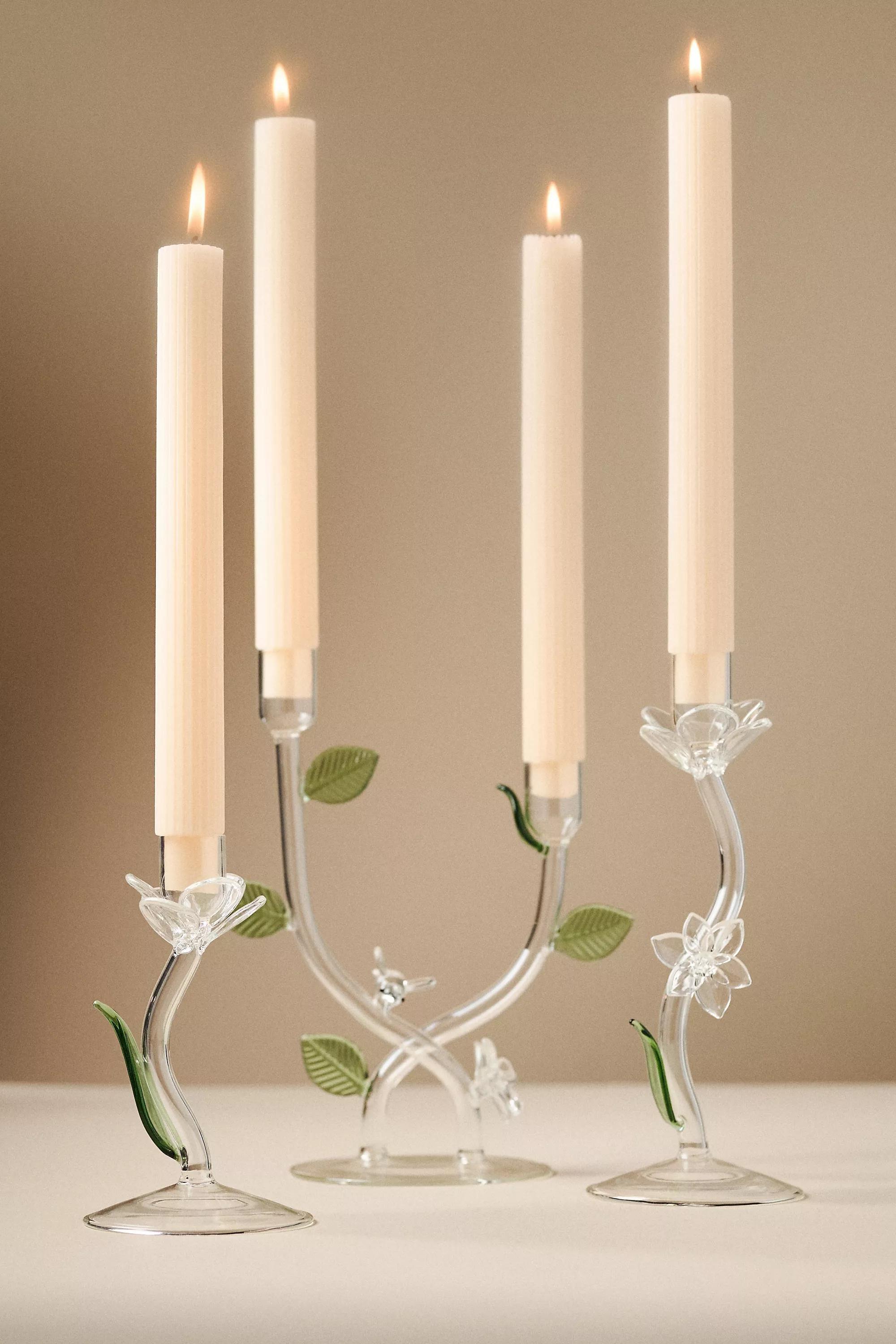CLEAR Ivie Glass Candle Holder, A501_0100, large image number 1