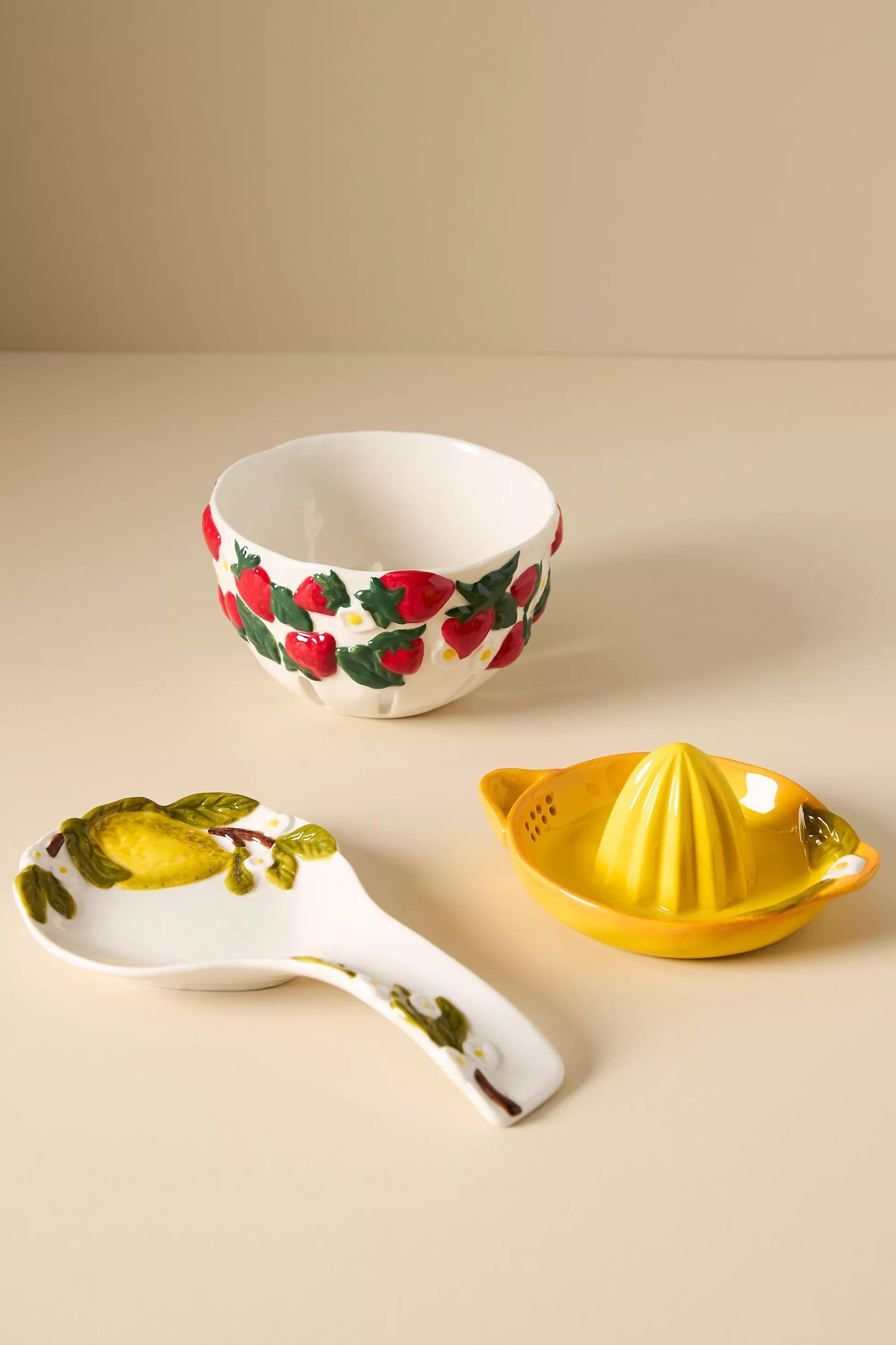 Foster Lemon Stoneware Citrus Juicer, Yellow, A501_0072, large image number 1