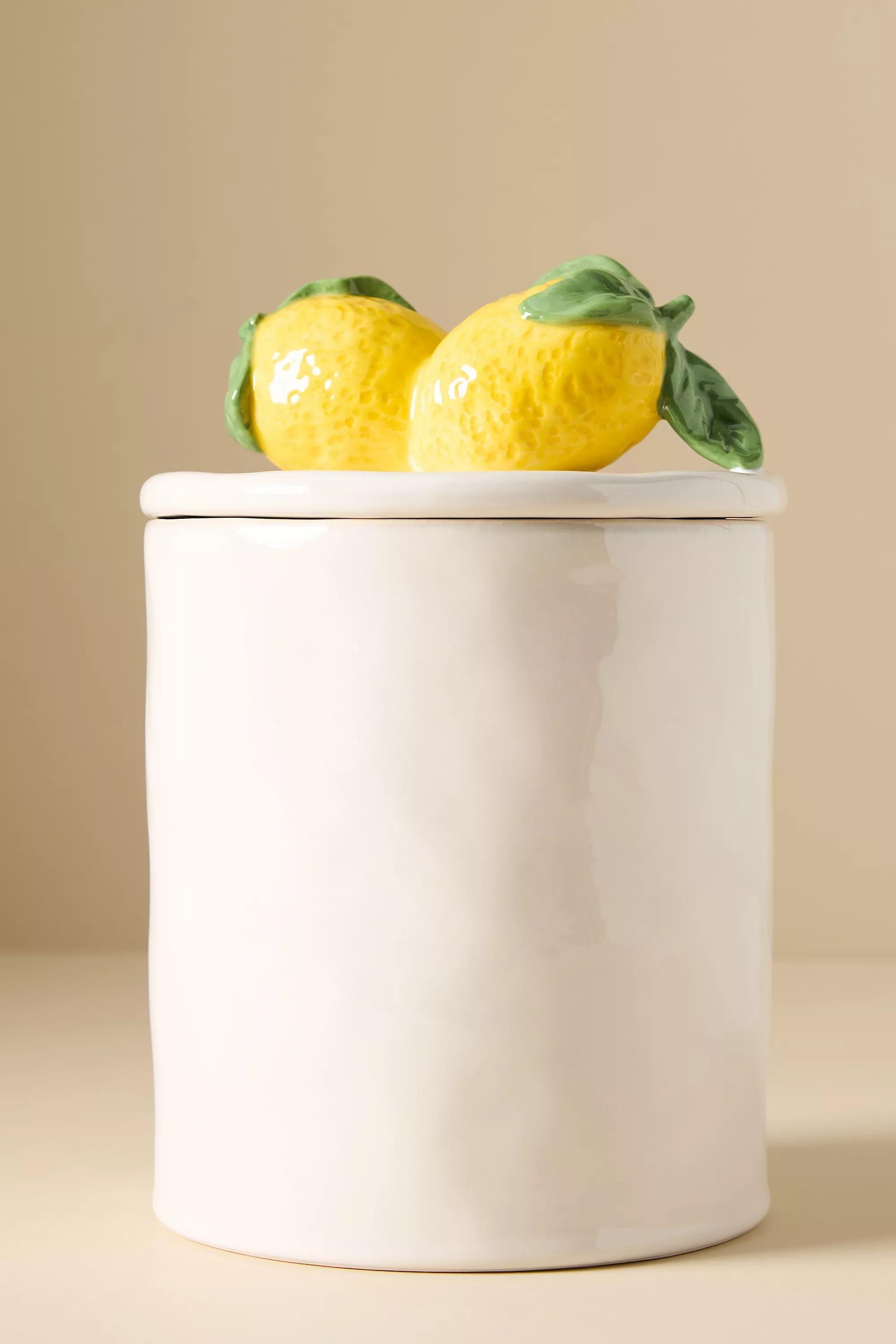 Large Stoneware Canister, White, A501_0072, large image number 0