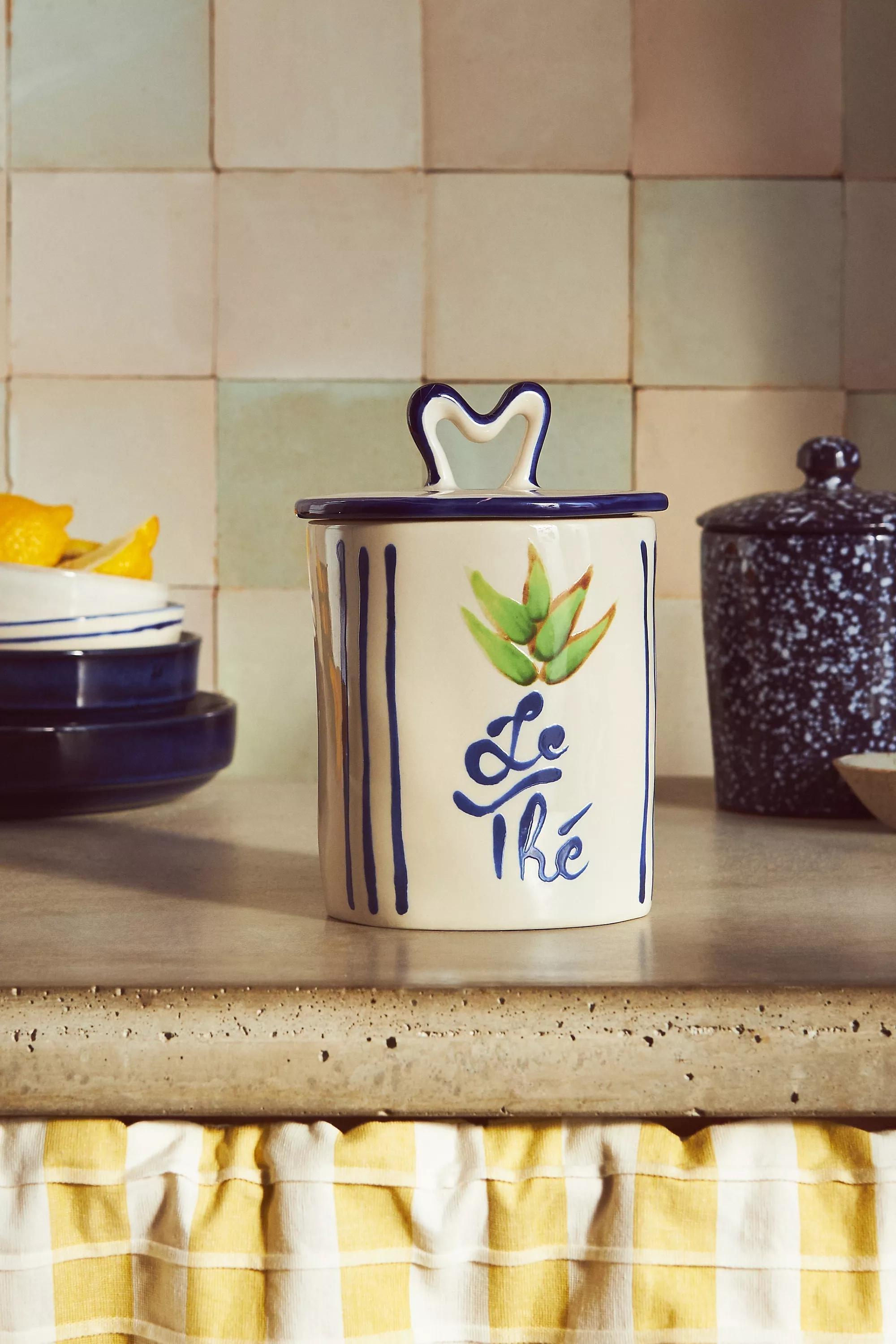 Harllie Brown Studio Belle Journe Stoneware Canister, Blue, A501_0040, large image number 0