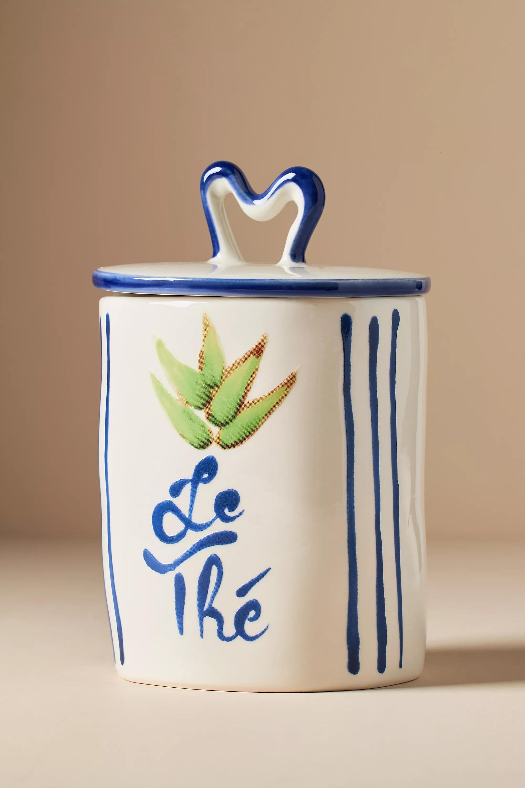 Harllie Brown Studio Belle Journe Stoneware Canister, Blue, A501_0040, large image number 1