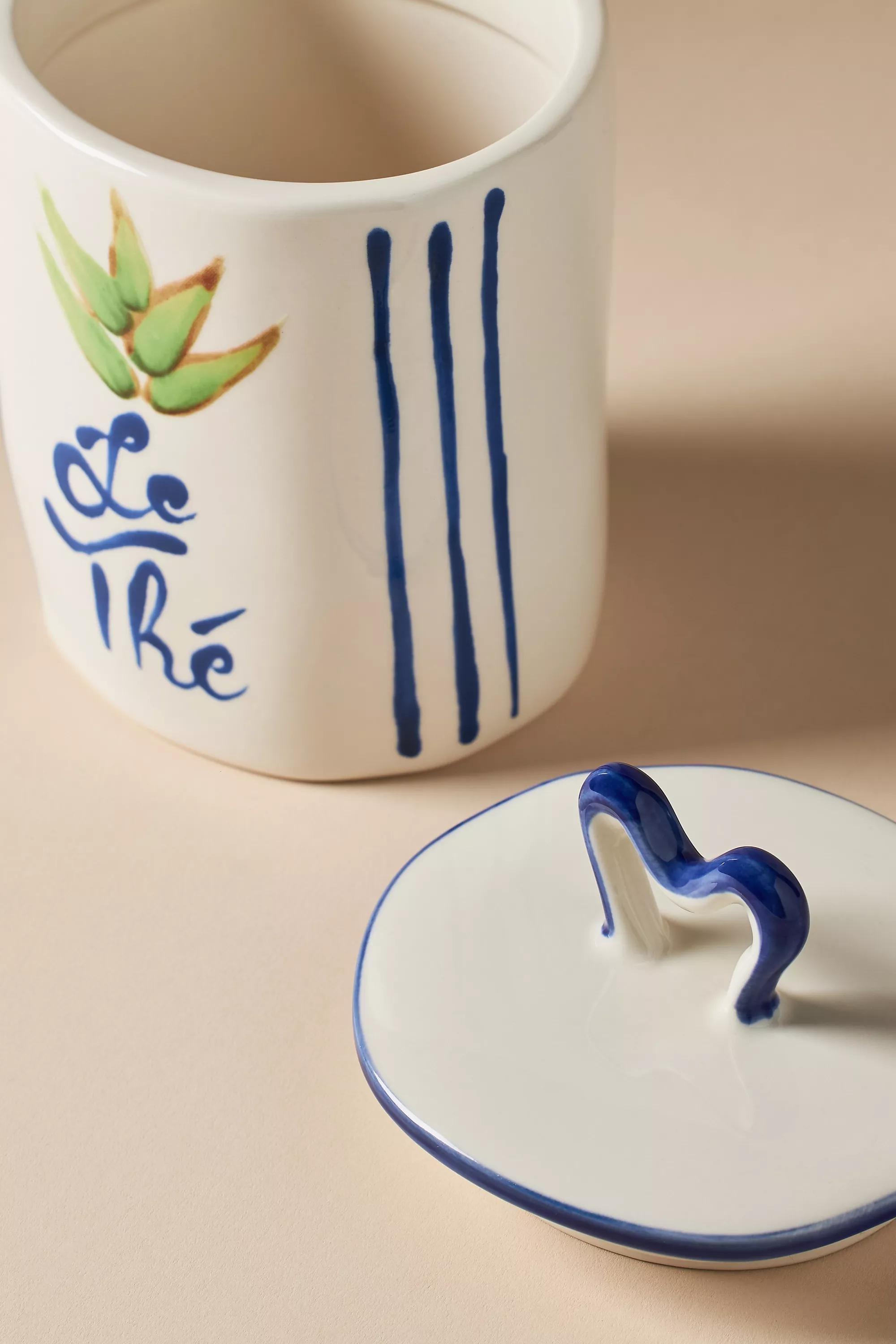 Harllie Brown Studio Belle Journe Stoneware Canister, Blue, A501_0040, large image number 2