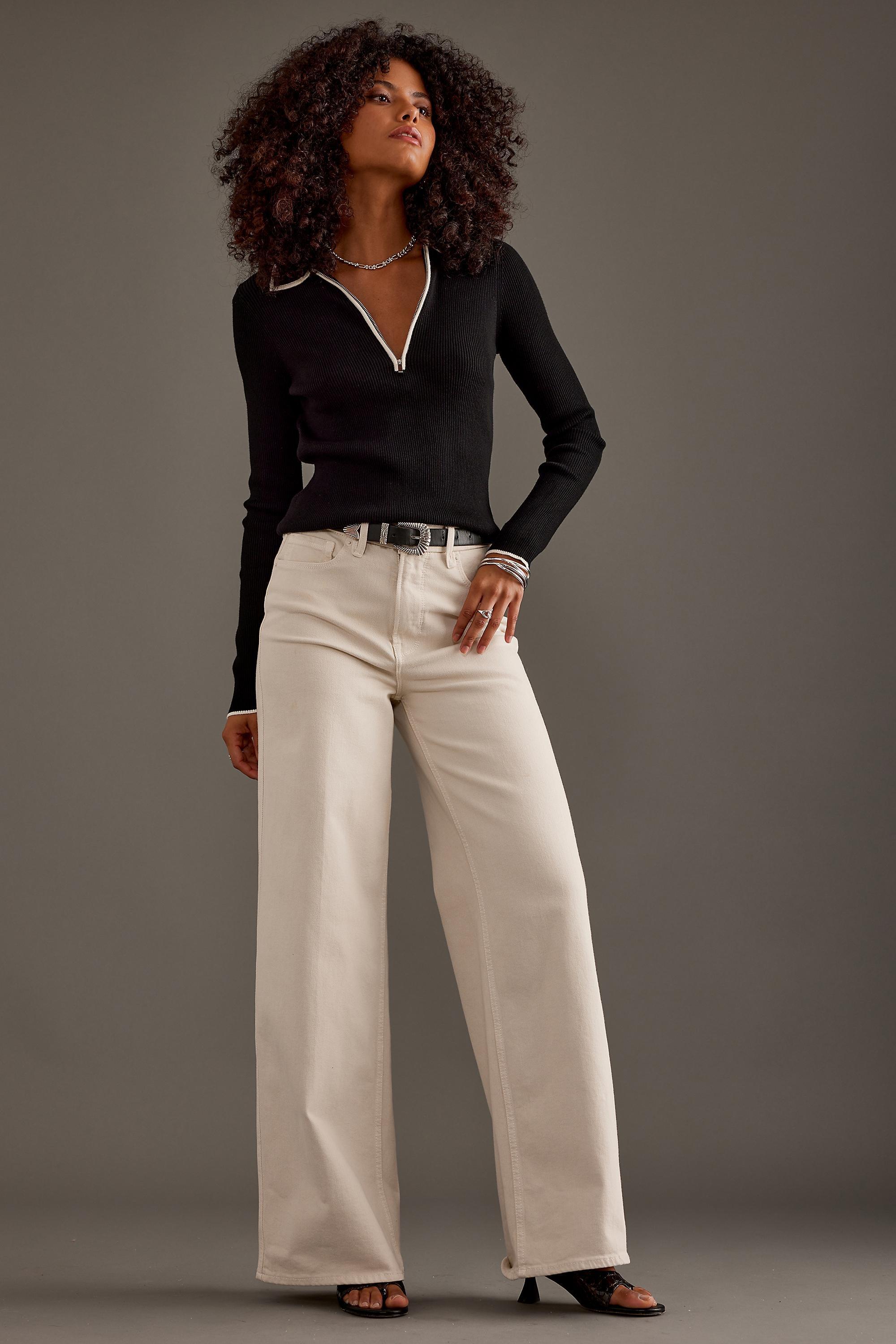 Luna Long-Sleeve Polo Top, Black, A501_0001, large image number 1