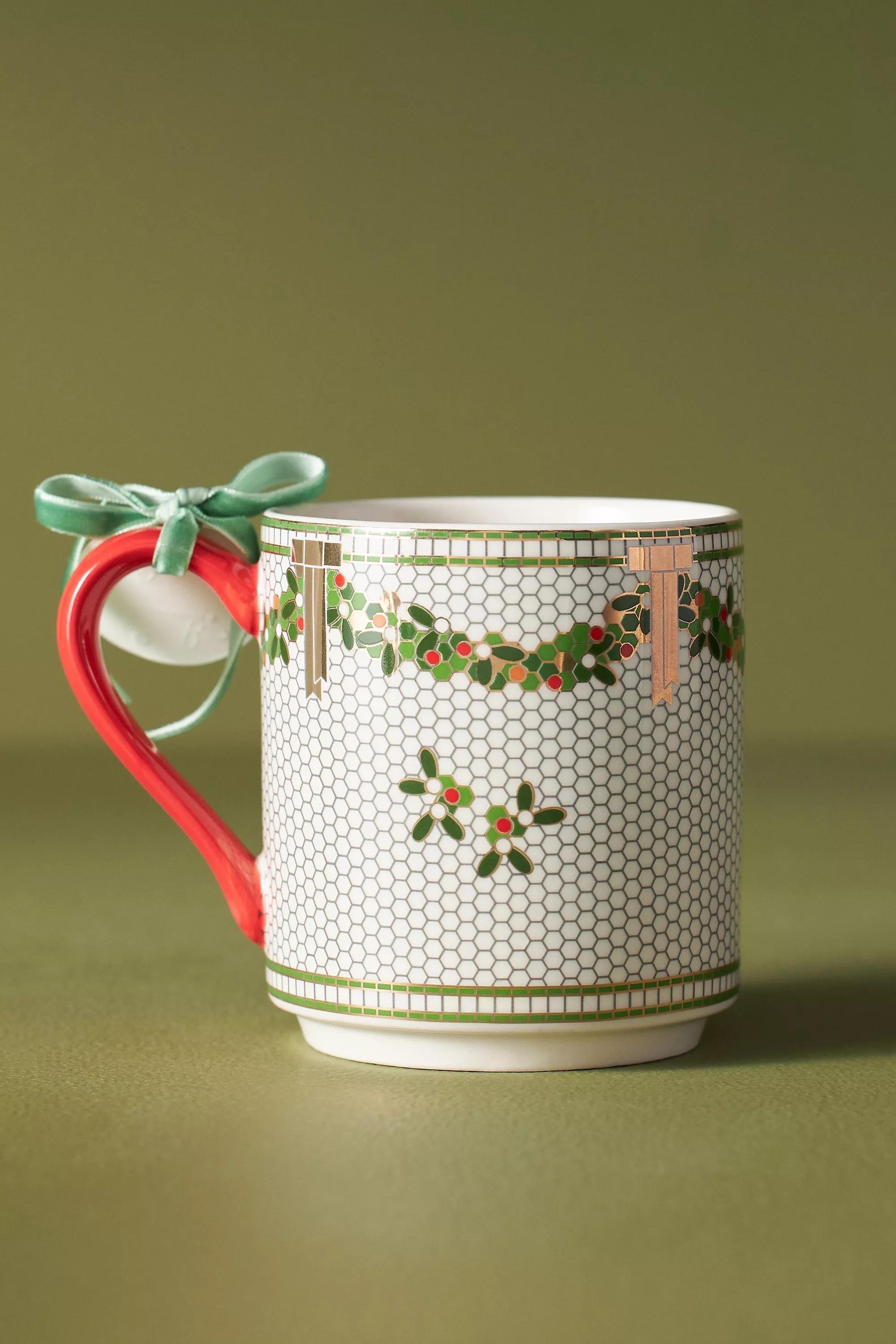 C Festive Bistro Tile Monogram Mug, Multicolour, A501_0903, large image number 2