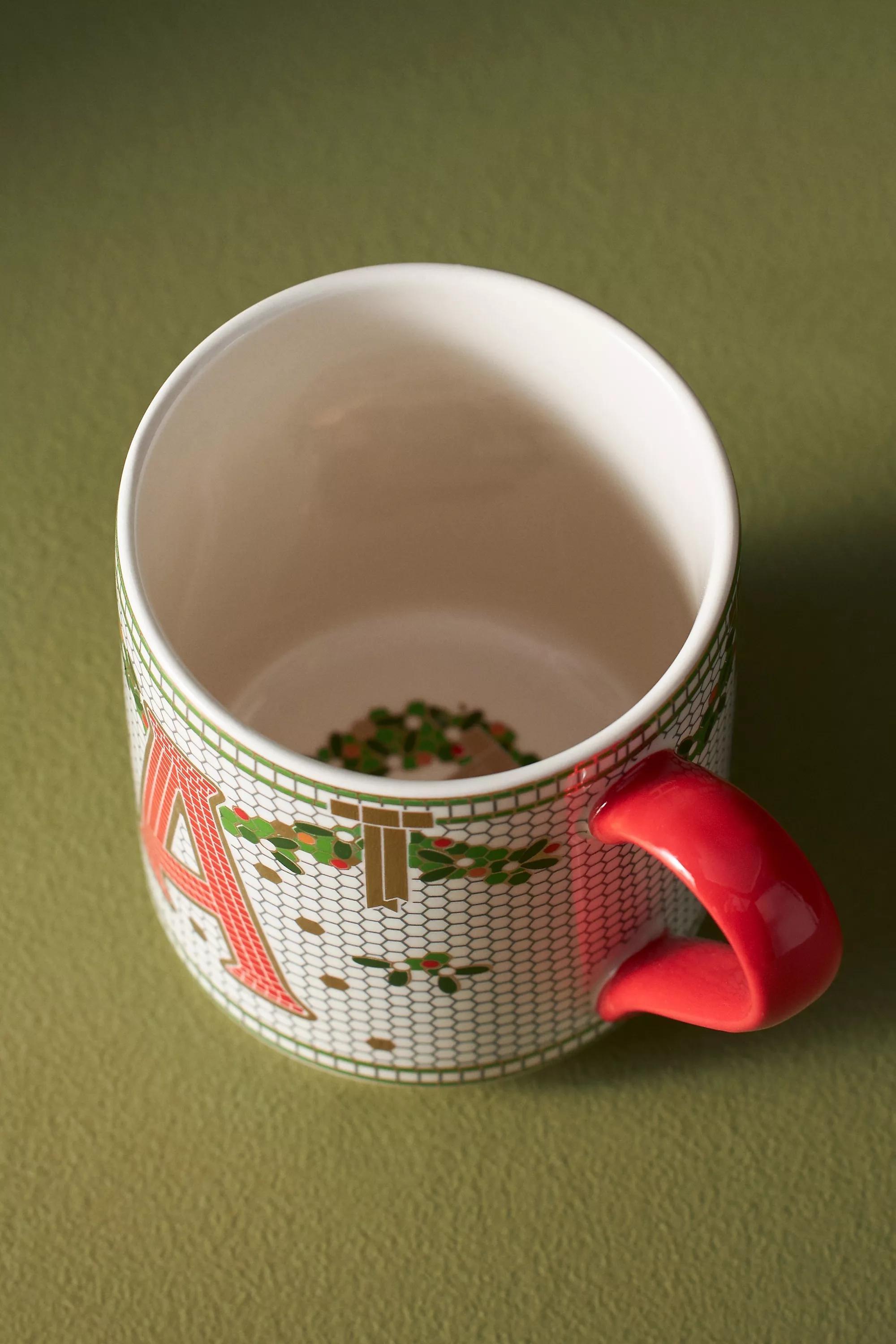 C Festive Bistro Tile Monogram Mug, Multicolour, A501_0903, large image number 4