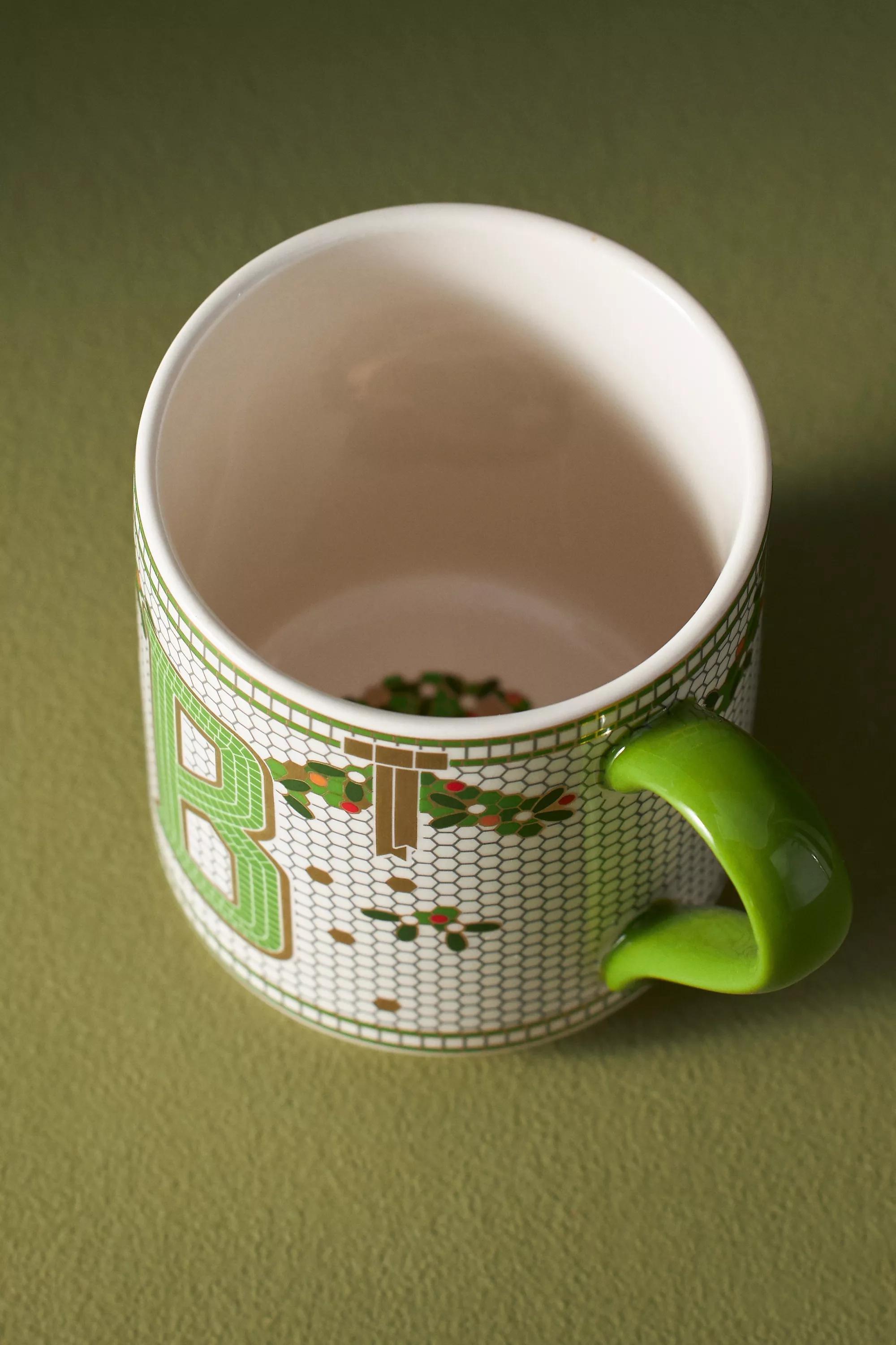 P Festive Bistro Tile Monogram Mug, Multicolour, A501_0916, large image number 4