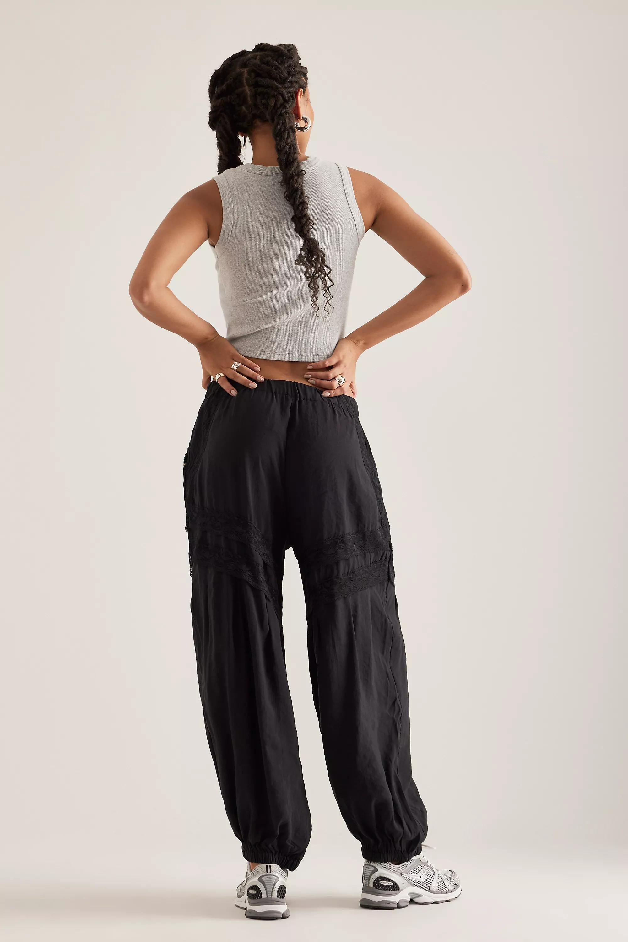 Anthropologie Lace Details Casual Trousers, Black, , large image number 3